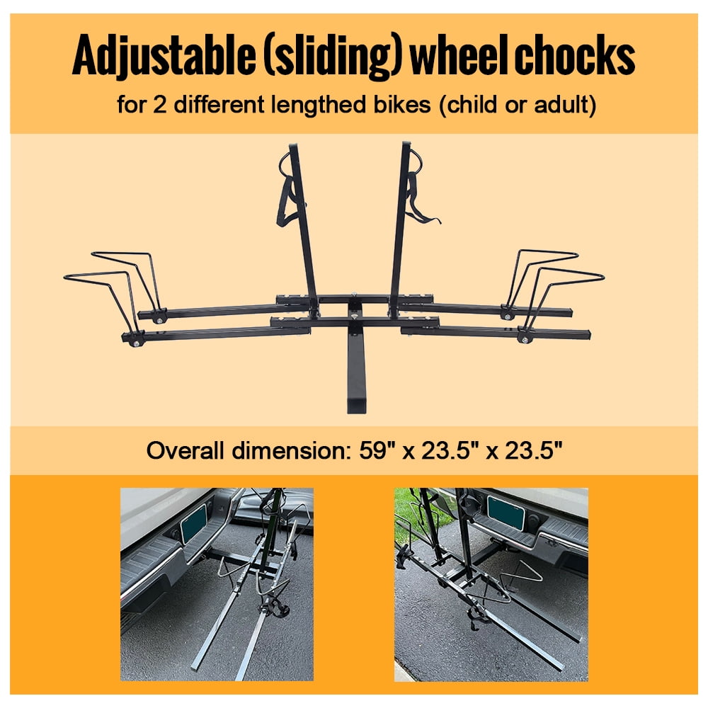 Kojem Heavy Duty 2 Bicycle Hitch Mount Bike Rack Carrier Platform for 2'' Receiver Trucks SUV