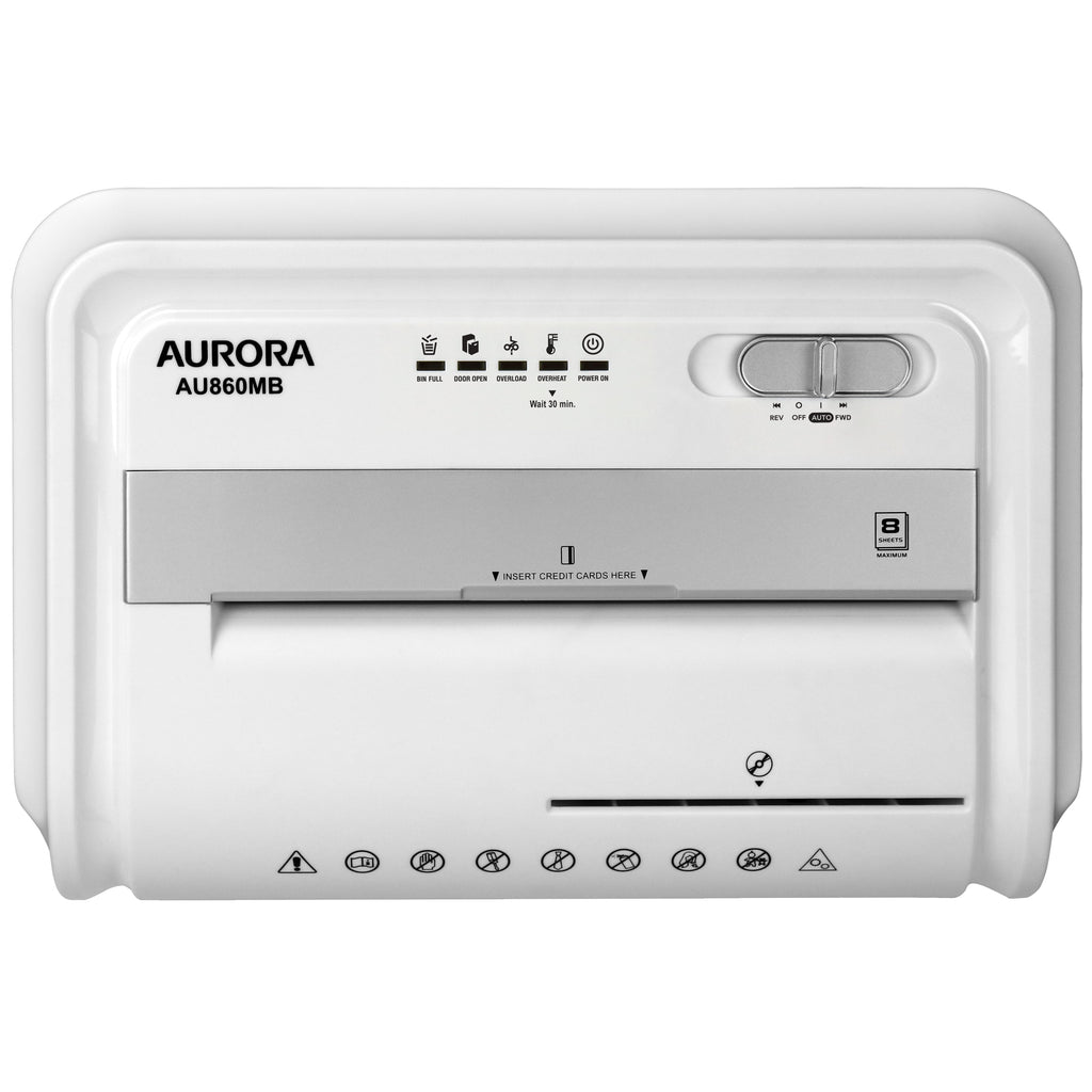 Aurora GB AU860MB High-Security 8-Sheet Micro-Cut Shredder, CD/DVD and Credit Card, Pullout Basket