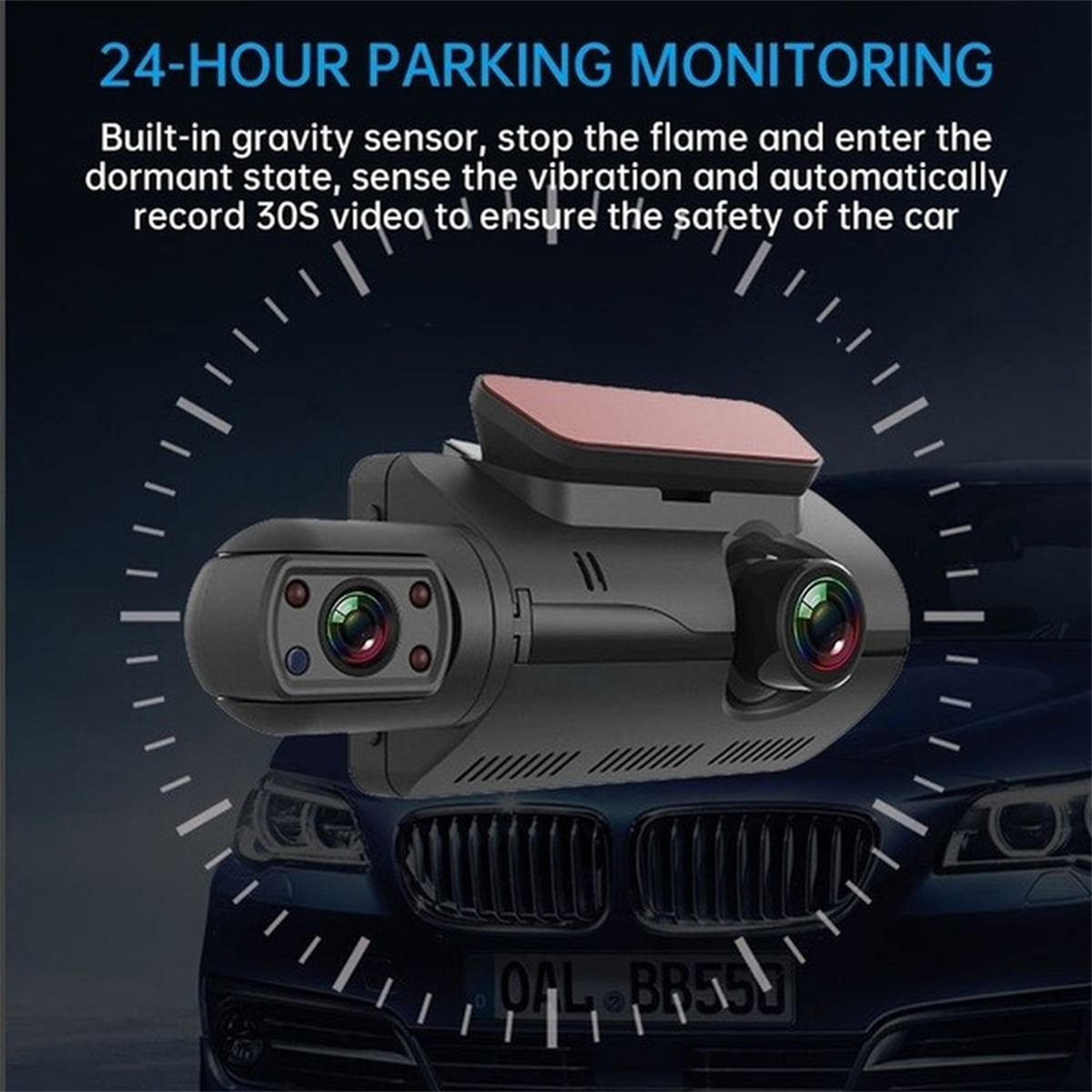 1080P Full HD Car Dash Cam Front And Inside Camera Car DVR Camera Wide Angle with Night Vision, G-Sensor, Crash Detection, Parking Monitor, Loop Recording