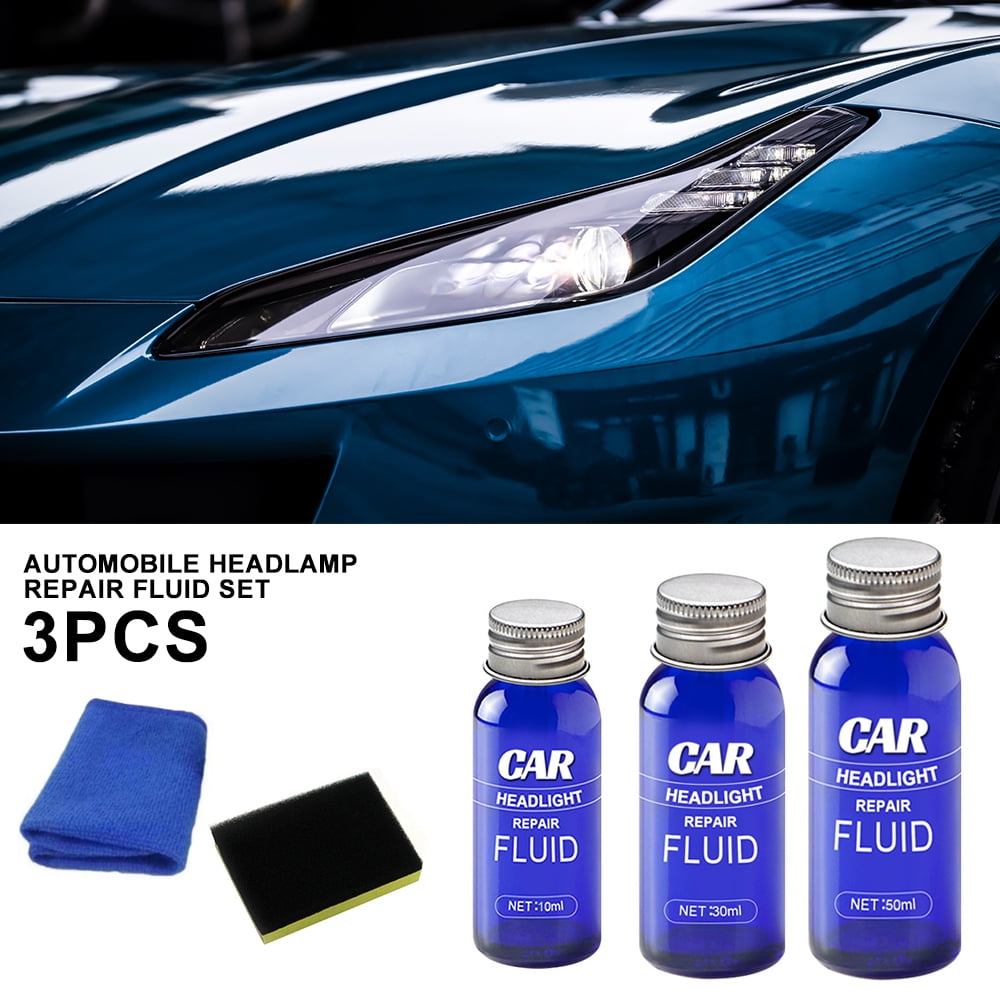 Atopoler Car Headlight Repair Agent Wipe New Headlight Restore Taillight Repair Kit with Lens Restoration Cleaner - 50ML