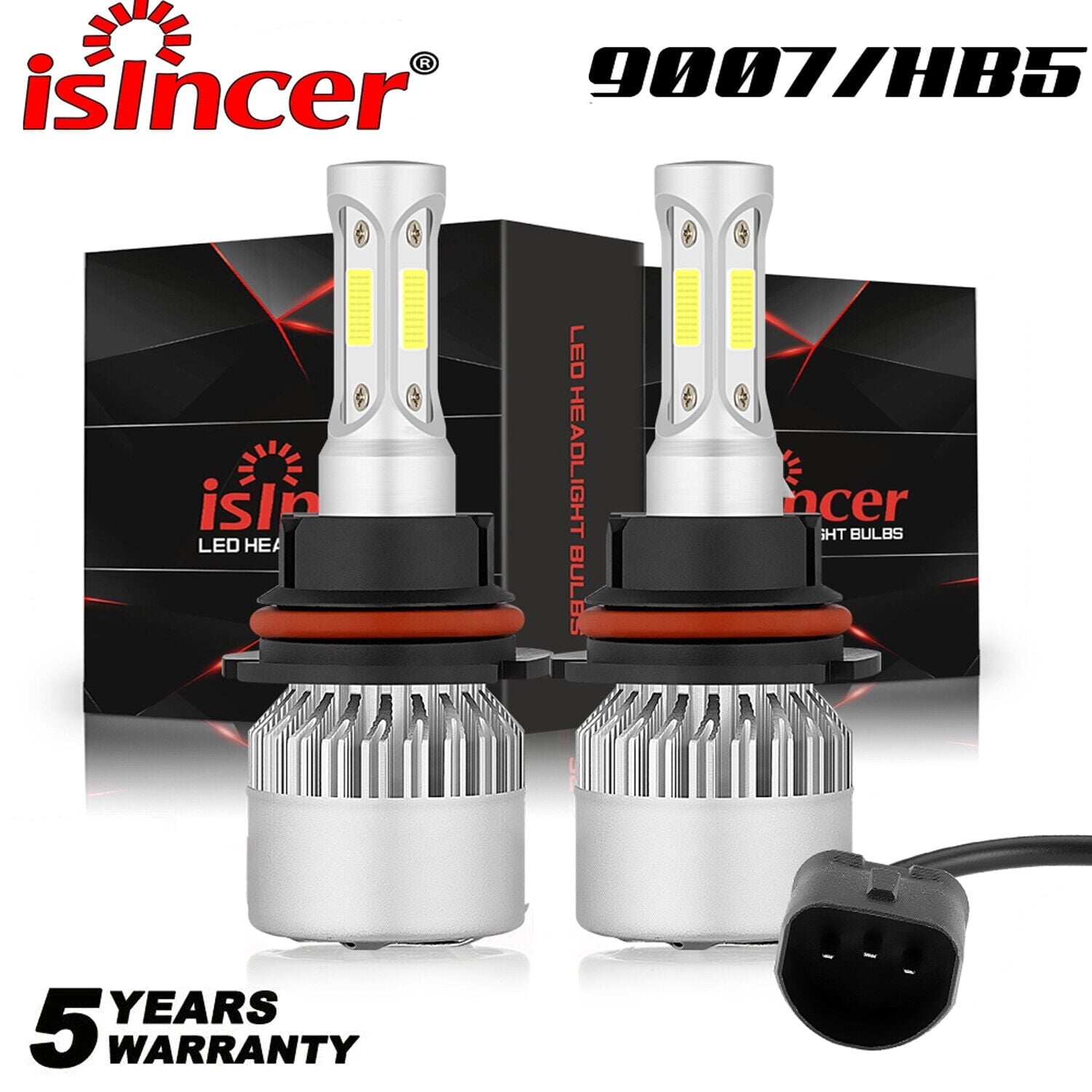 9007 LED Headlight Bulbs Kit Hi/Lo Beam for Ford F-150 1992-2003 F-250 1992-1999