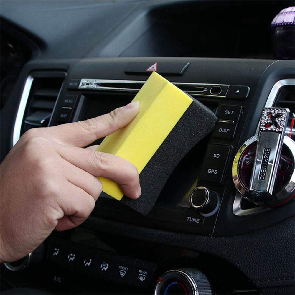 6Pcs Tire Contour Dressing Applicator Pads Gloss Shine Color Polishing Sponge Wax