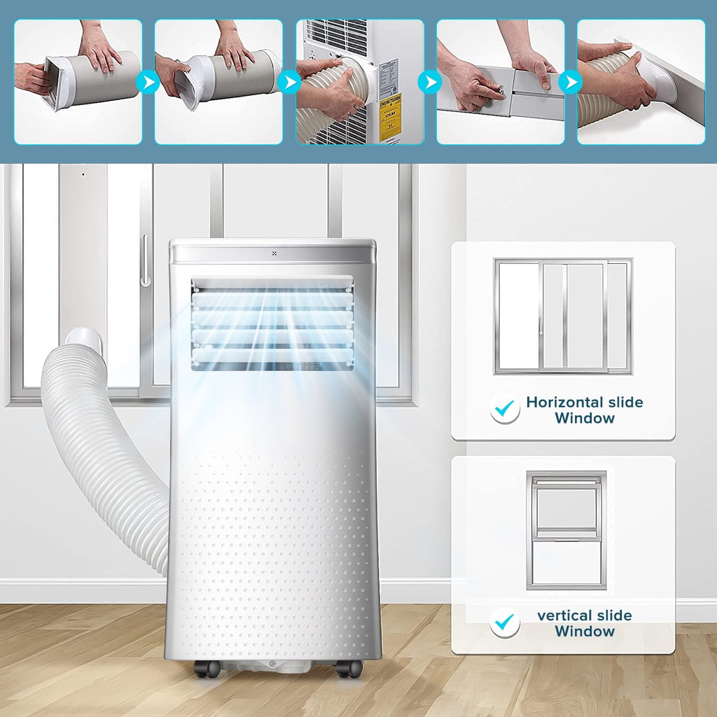 Auseo 5,200 BTU(8000 BTU ASHRAE) Portable Air Conditioners, 3 in 1, Remote Control & Window Kit, Quiet AC Unit for Room/Office