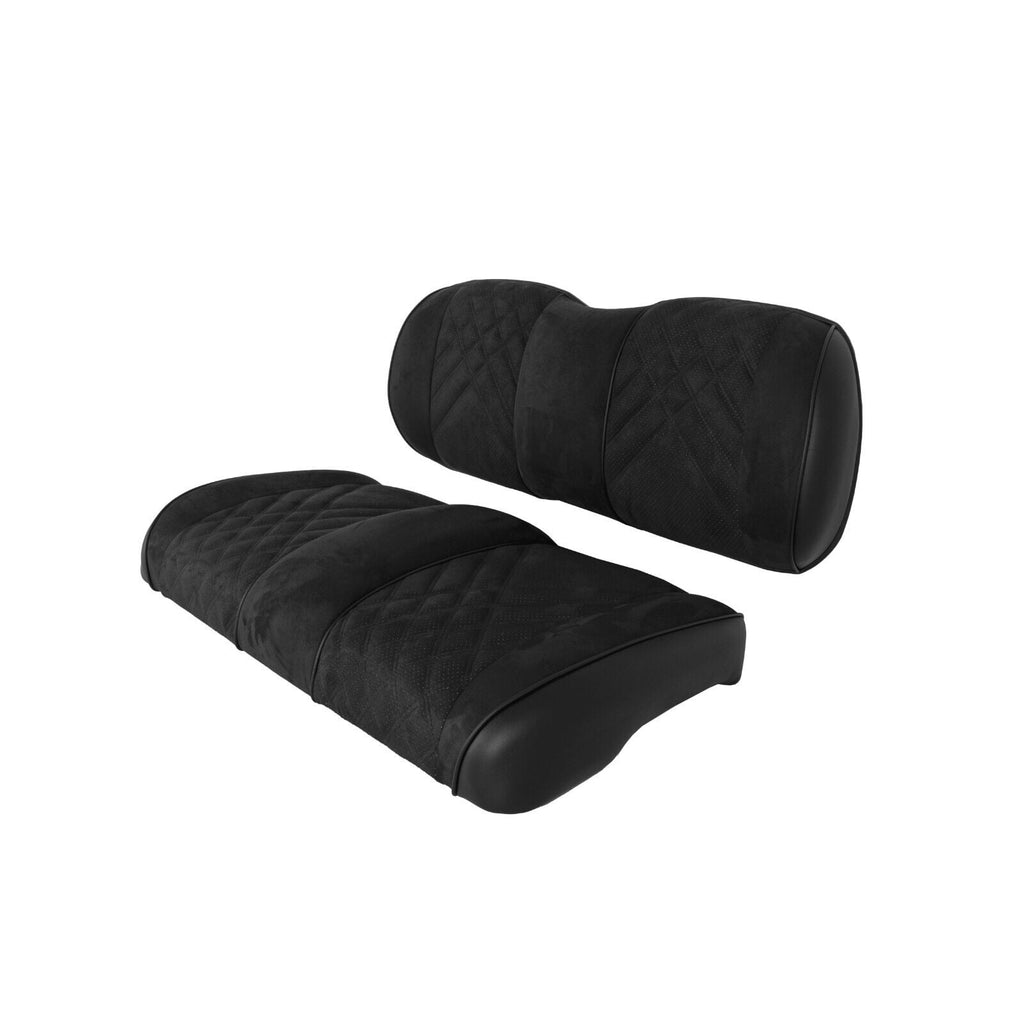 Premium Suede Front Seat Cushions for Club Car Precedent/Tempo/Onward Golf Cart - Black
