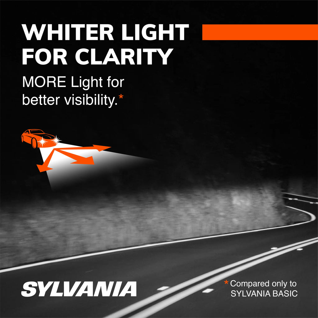 Sylvania H11 SilverStar Ultra Halogen Headlight Bulb, Pack of 2.