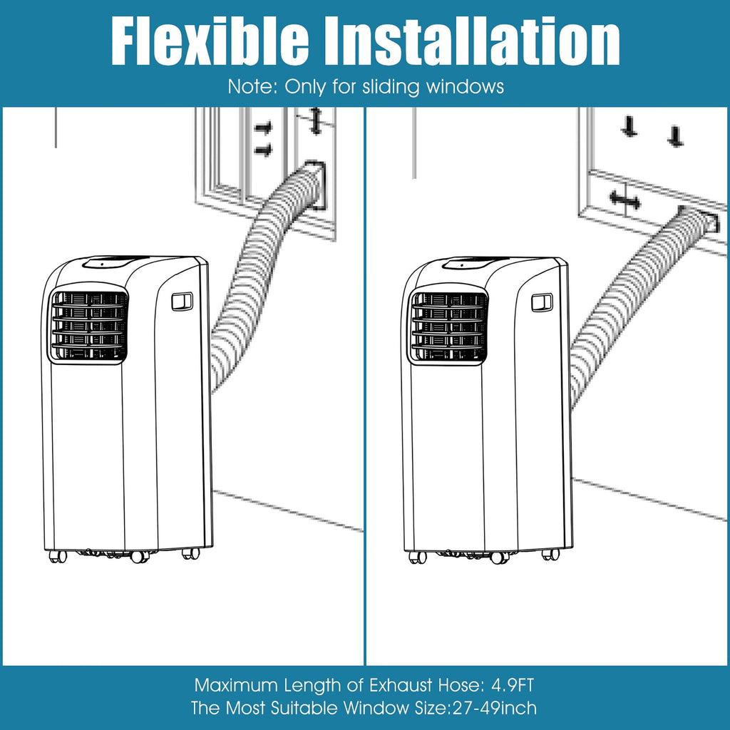 Costway 5500 BTU (8000 ASHRAE) Portable Air Conditioner & Dehumidifier Function Remote W/ Window Kit
