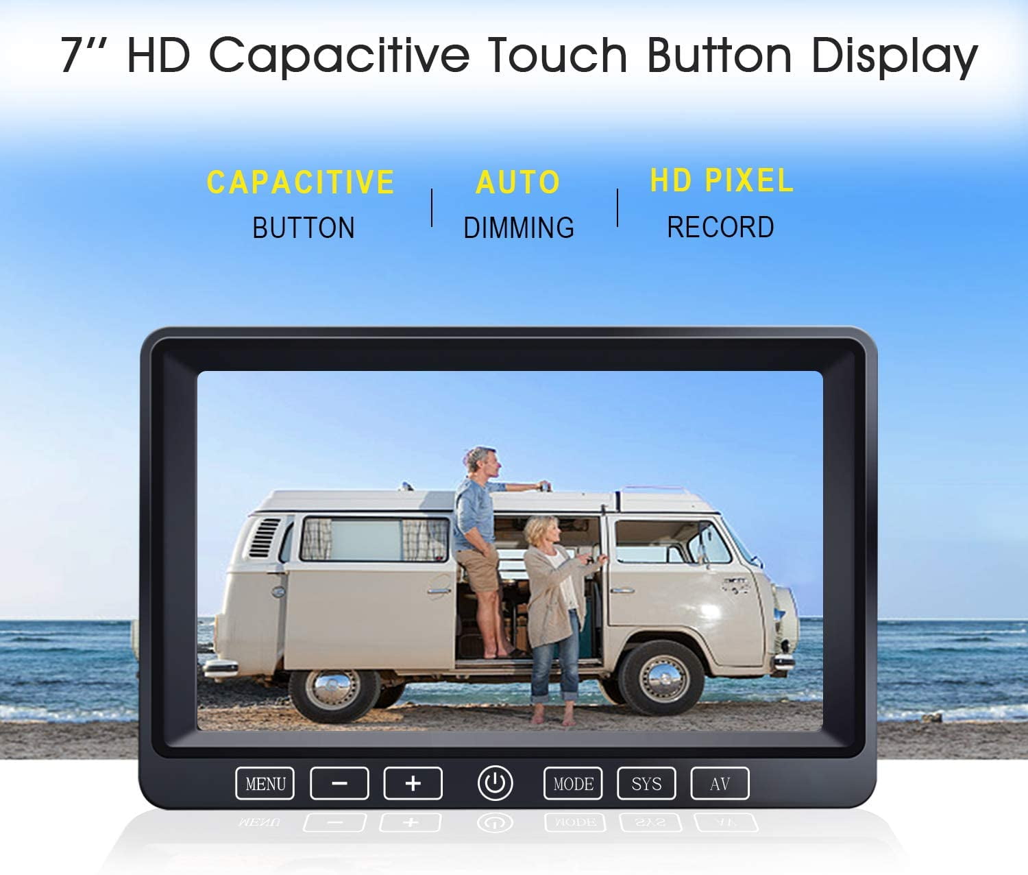 ZEROXCLUB Wireless Backup Camera with 7-Inch DVR Dual/Quad Split Touch Monitor, IP69 Waterproof HD 1080P Wireless 2 Rear View Side View Camera System for RV Trailer Truck 5th Wheel,BW702