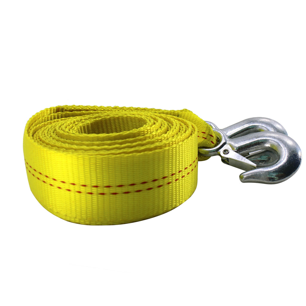 HFS (R) 4.5 Ton 2 inch x 20 ft. Polyester Tow Straps Ropes with 2 Hooks 10000lbs