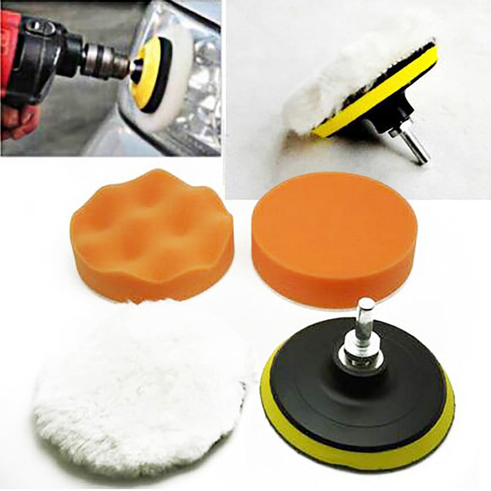 4'' Gross Polish Polishing Buffer Pad Sponge Kit Set Drill Adapter Car Polisher