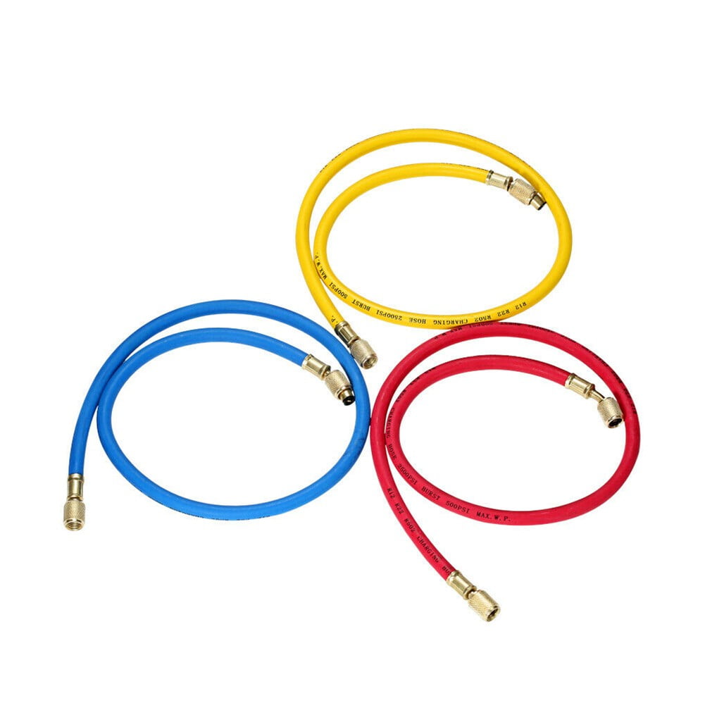 3 Pcs Manifold Gauge Set HVAC AC Refrigeration Hoses R12 R22 R502