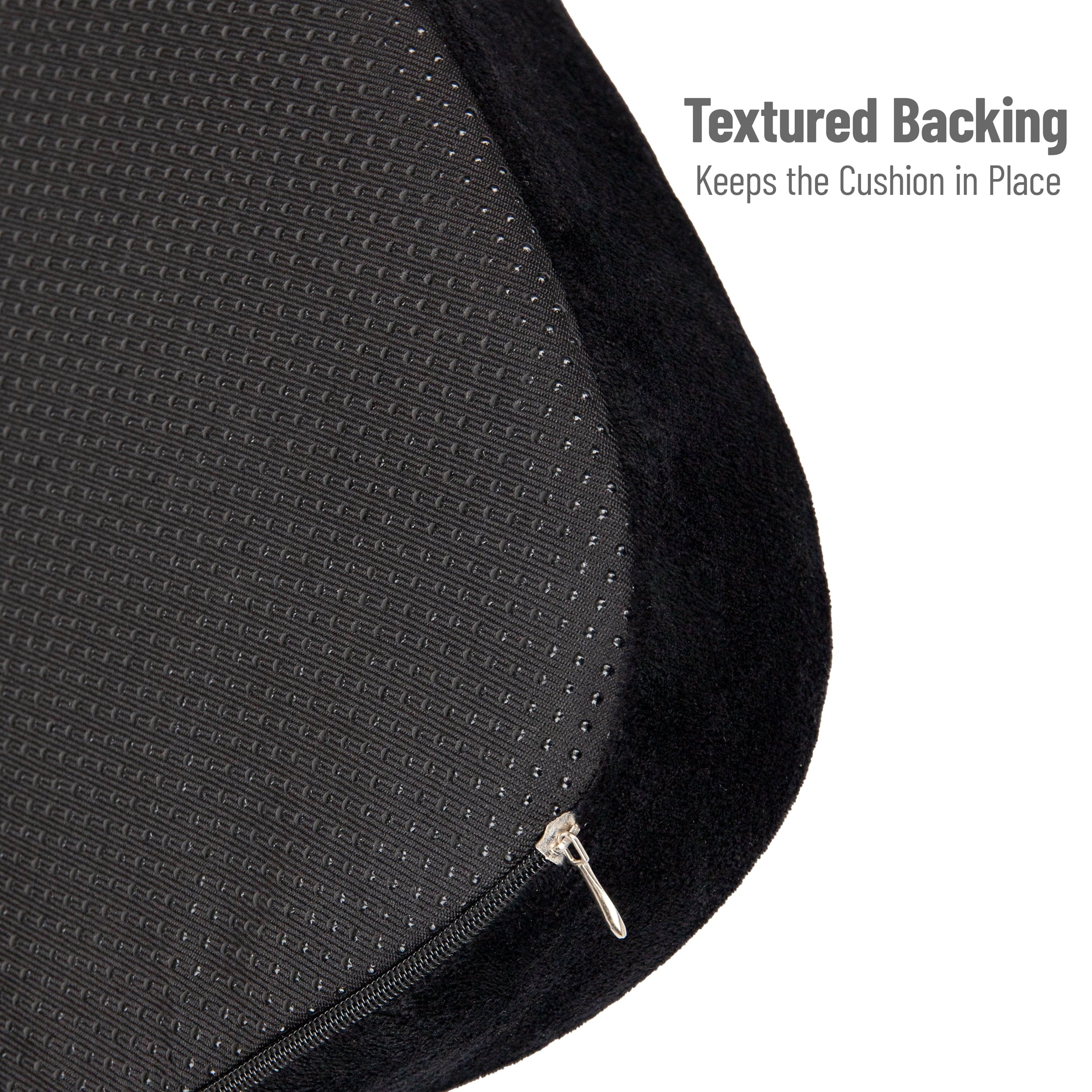 Mind Reader Seat Cushion, Cushioned Memory Foam Back Relief, Pressure Relief for Lower Back, Non-Slip Orthopedic Ergonomically Cushion, Perfect for Office, Home, Car & More, Black