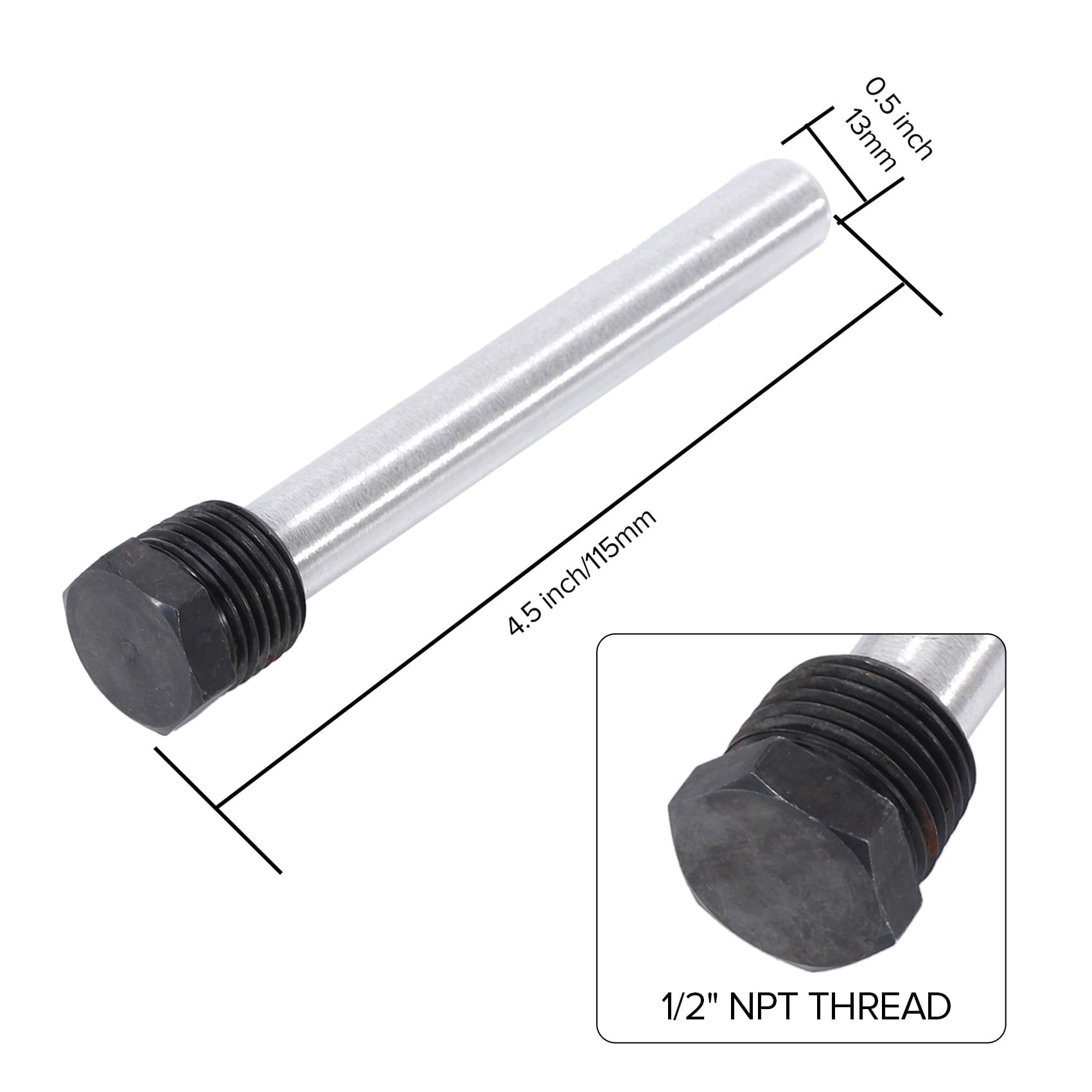 Growment RV Water Heater Magnesium Anode Rod for Atwood Heaters, 2 Pack 1/2Inch NPT RV Hot Water Tank Anode Rod for RV Heater