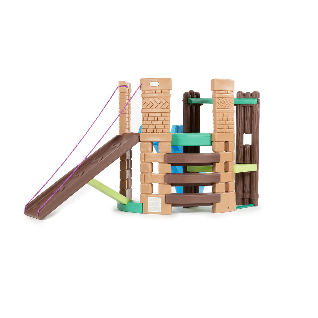 Little Tikes 2-in-1 Castle Playground Climber and Slide with Ladder and Plank, Fits Up to 3 Kids, Indoor and Outdoor Backyard Playground Set, Multicolor- For Toddlers Boys Girls Ages 3 4 5+