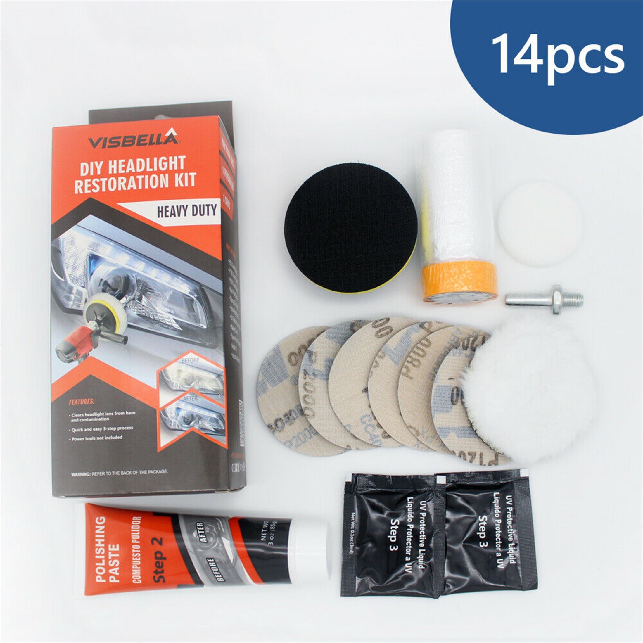 Headlight Restoration Kit Car Lamp Lens Cleaning Restoration Repair Set