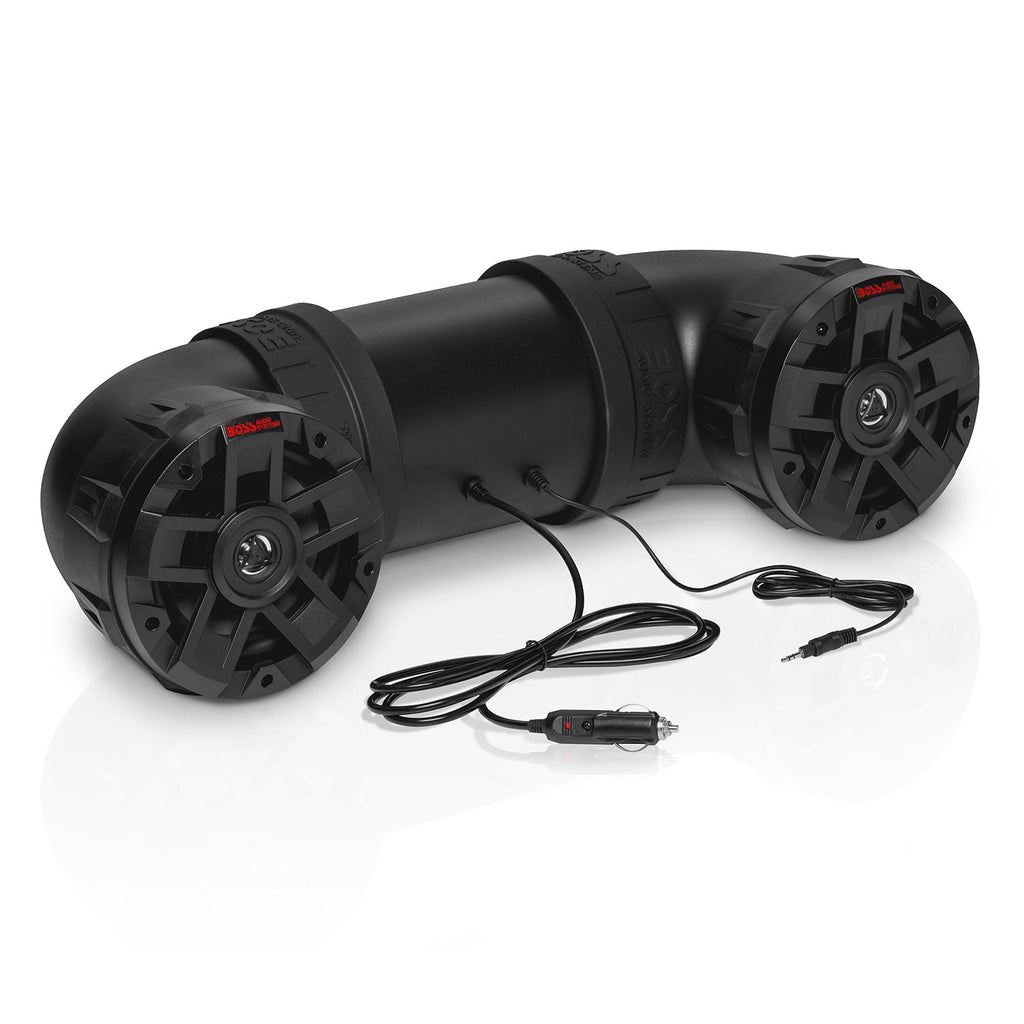 Restored BOSS Audio Systems ATV6.5B ATV UTV Weatherproof Sound System 6.5 Inch Speakers, 1 Inch Tweeters, Builtin Amplifier, Bluetooth, Easy Installation for 12V (Refurbished)