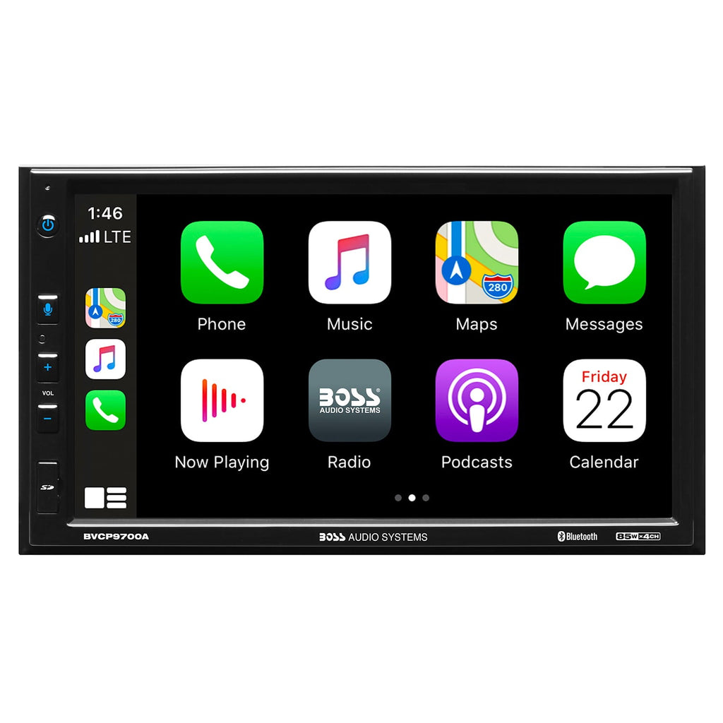 Restored Premium BOSS Audio Systems BVCP9700A Car Audio Stereo System Apple CarPlay, Android Auto, 7 inch Double Din, Touchscreen, Bluetooth Audio and Calling Head Unit, Radio Receiver (Refurbished)