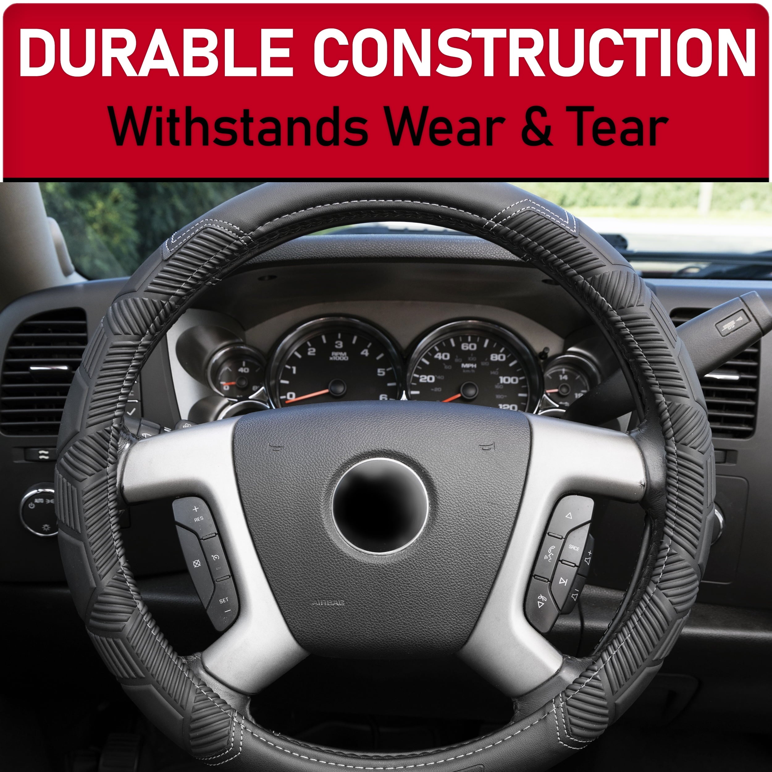 Genuine Dickies Heavy Duty Truck Steering Wheel Cover, Black