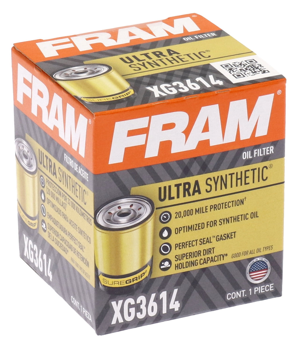 FRAM Ultra Synthetic Oil Filter, XG3614, 20K mile Replacement Engine Oil Filter Fits select: 2003-2018 FORD FOCUS, 2005-2023 FORD ESCAPE