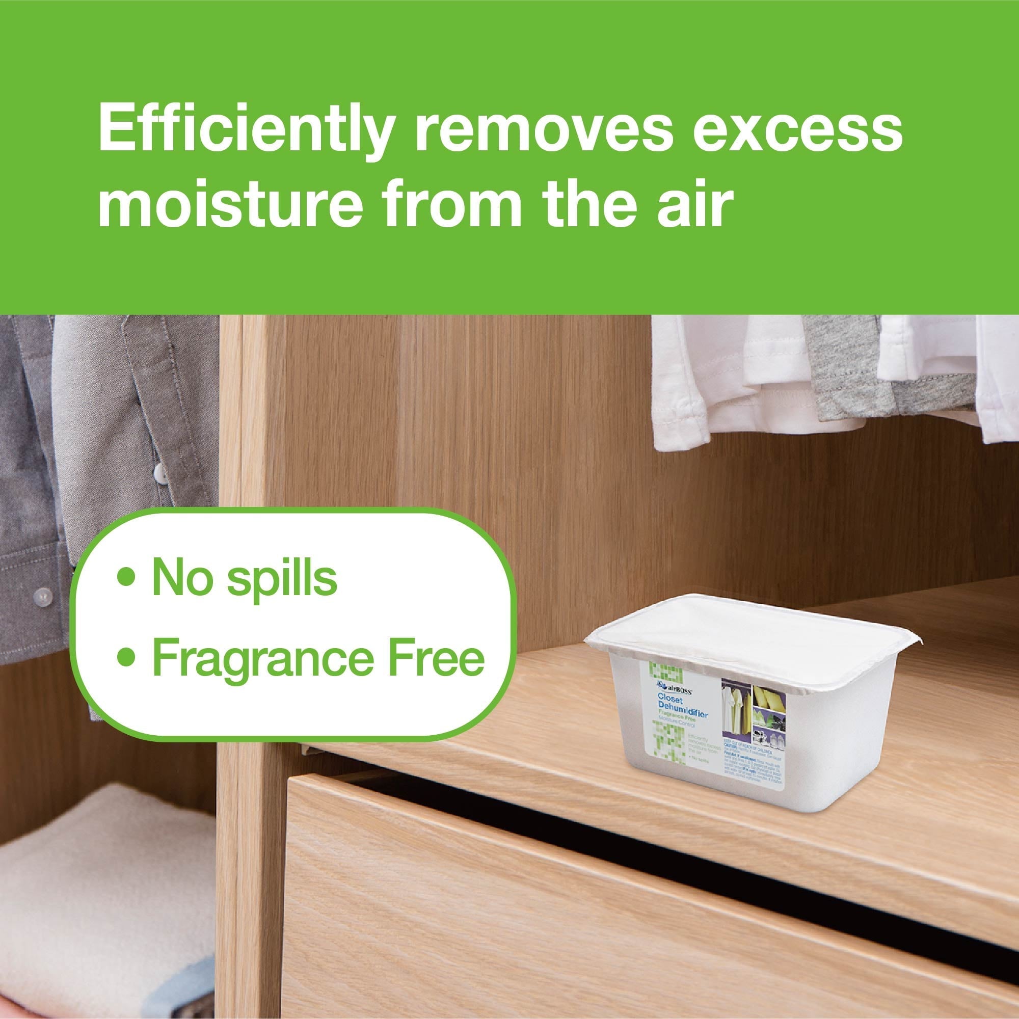 AIRBOSS Closet Dehumidifier Mini Dehumidifier and Moisture Absorber 6.7 Oz