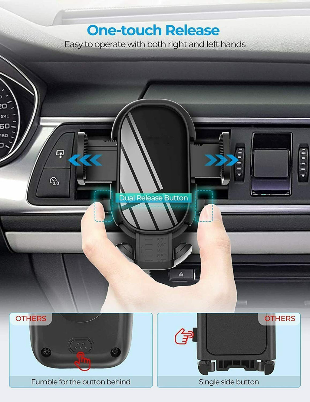 Car Air Vent Mount Cell Phone Holder Dock w/ Stable Clip For iPhone Samsung