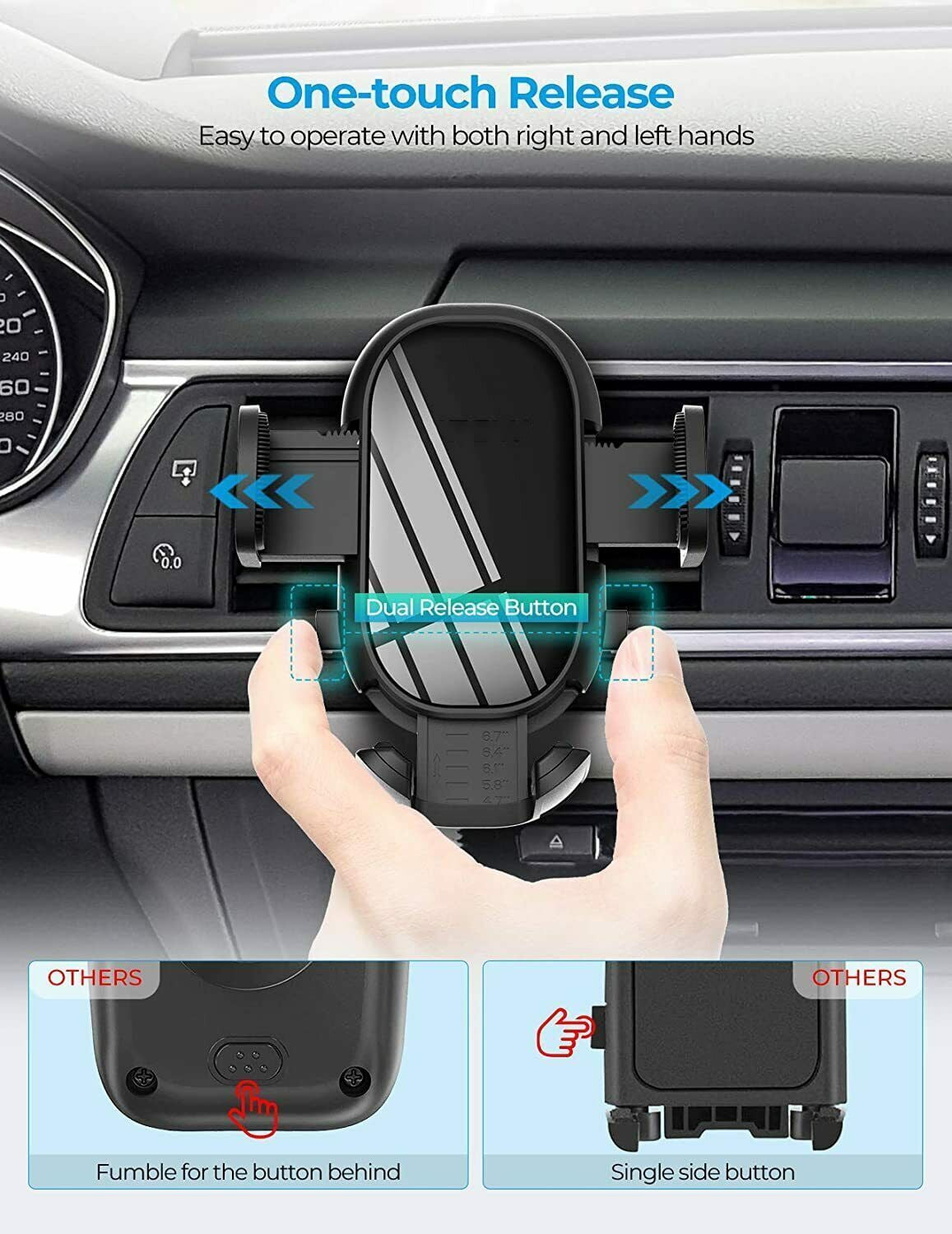 Car Air Vent Mount Cell Phone Holder Dock w/ Stable Clip For iPhone Samsung