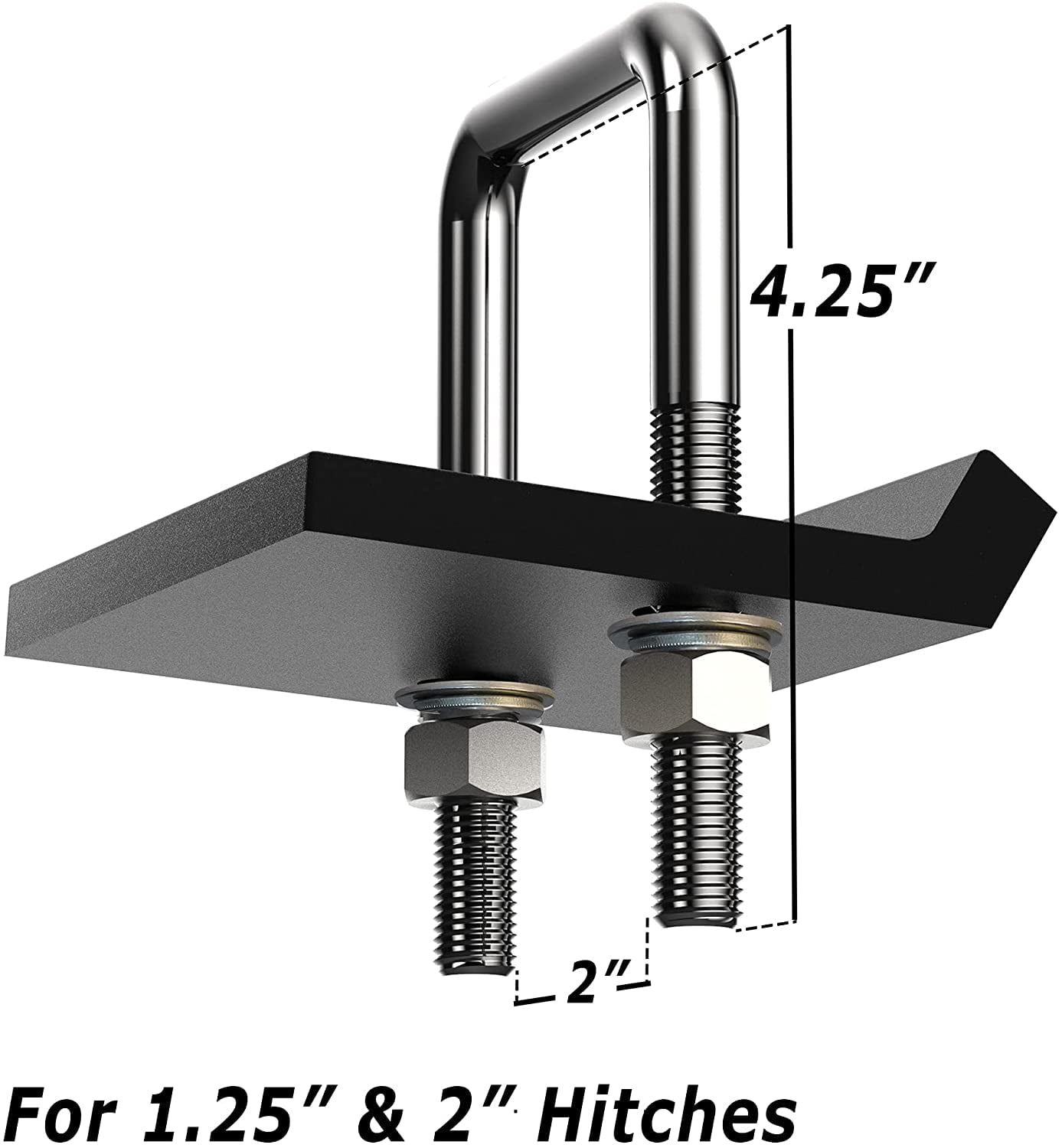 Oxgord Automotive  trailer Hitch Tightener Anti-Rattle Stabilizer Single U-Bolt for 1.25" to 3.75" Hitches