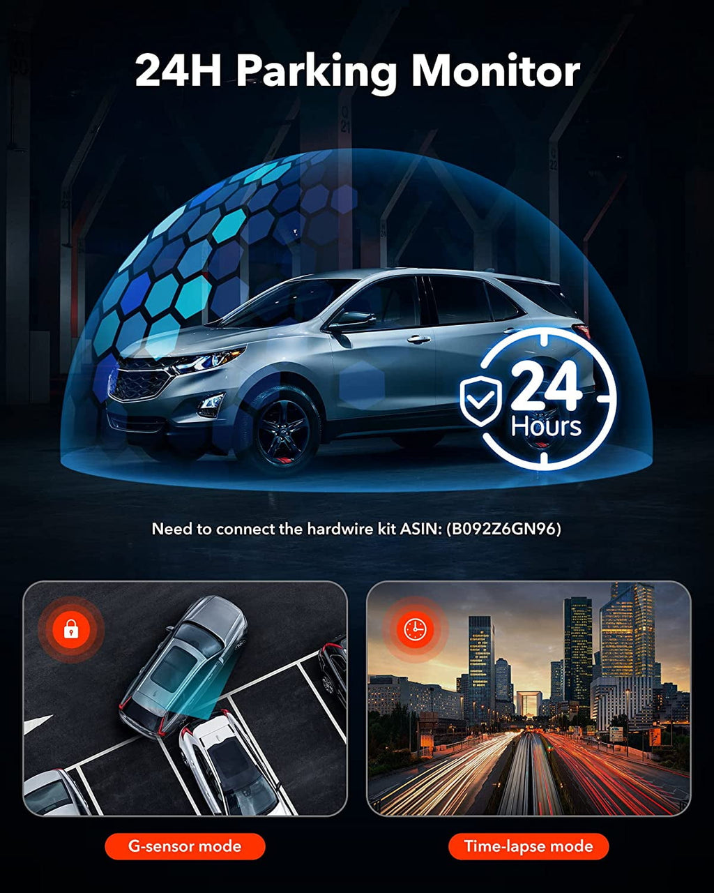 REDTIGER Dash Cam Front and Rear, 4K/2.5K Full HD Dash Camera with 3.18'' LCD Display, Dashcam with Night Vision, G-Sensor, Loop Recording, WDR, Free 32GB SD Card