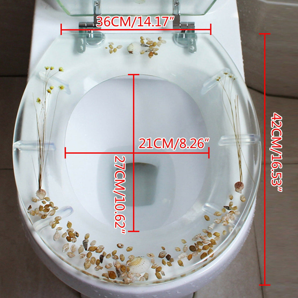 OUKANING Transparent Resin Toilet Seat Shell Decoration Home Bathroom Toilet Durable