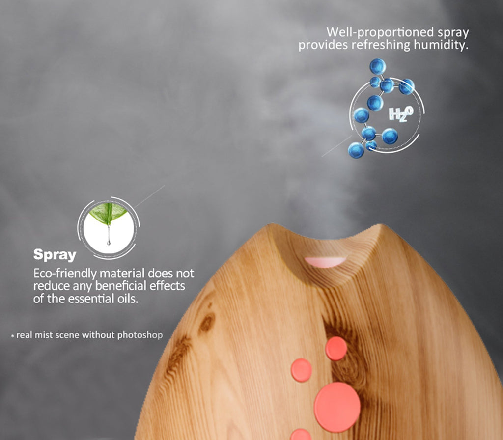 TGE Unique 400ML Essential Oil Diffuser Humidifier Bluetooth Music Speaker with Remote 7 Color LED Lights Auto Shut-off