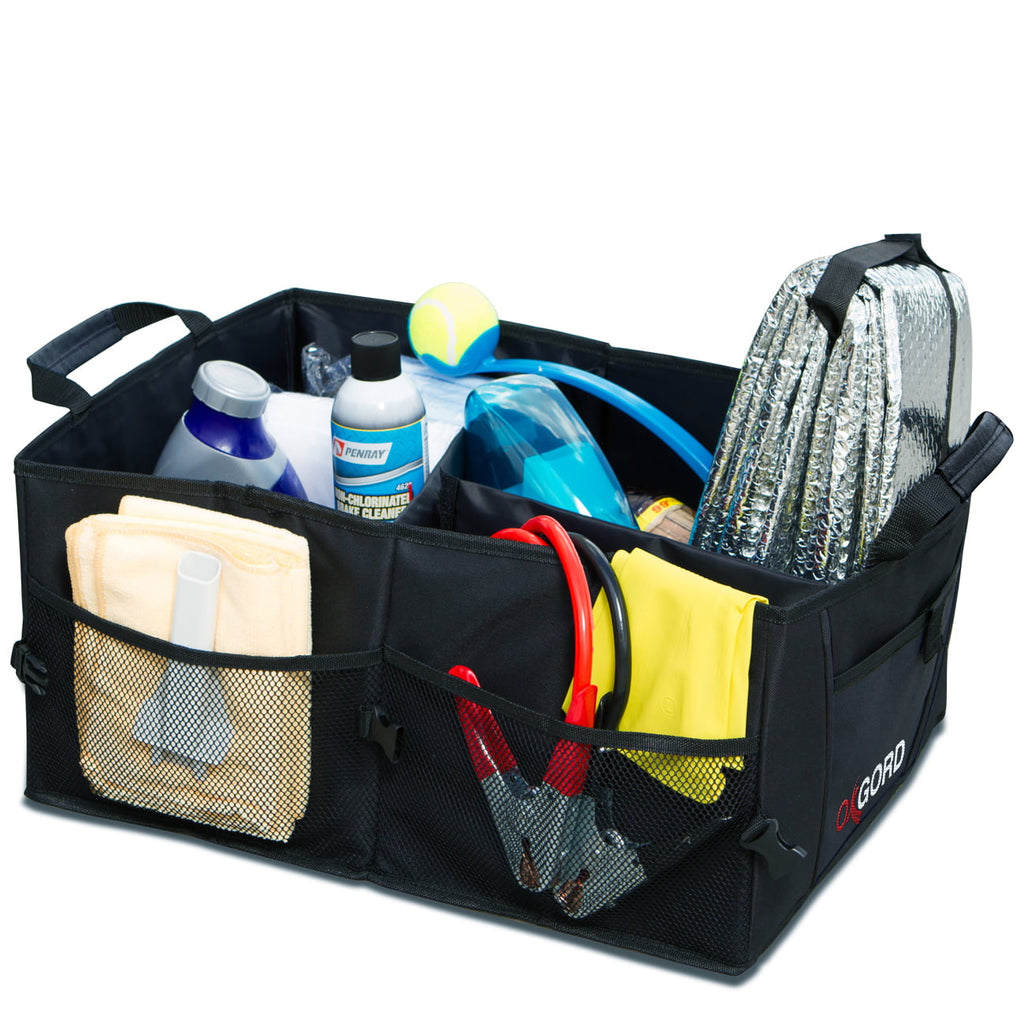 OxGord Auto Trunk Storage Organizer Bin with Pockets (10" Height, 15" Widht, Depth 21")
