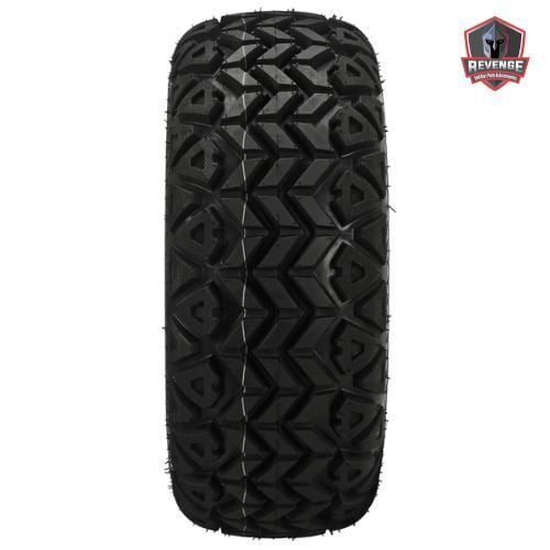 12" Warlock Machined Black Golf Cart Wheels and Tires Combo (20x10-12) Set of 4
