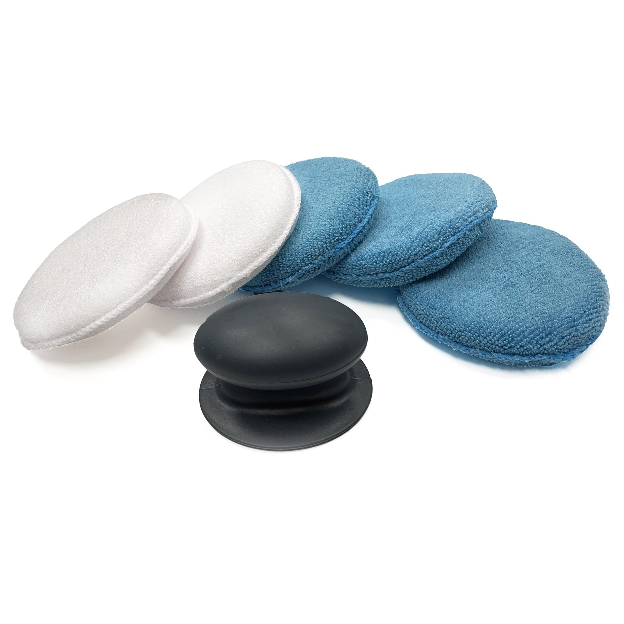 Auto Drive Microfiber Car Wax. Applicator Pads with Gripper Handle, Pack of 5