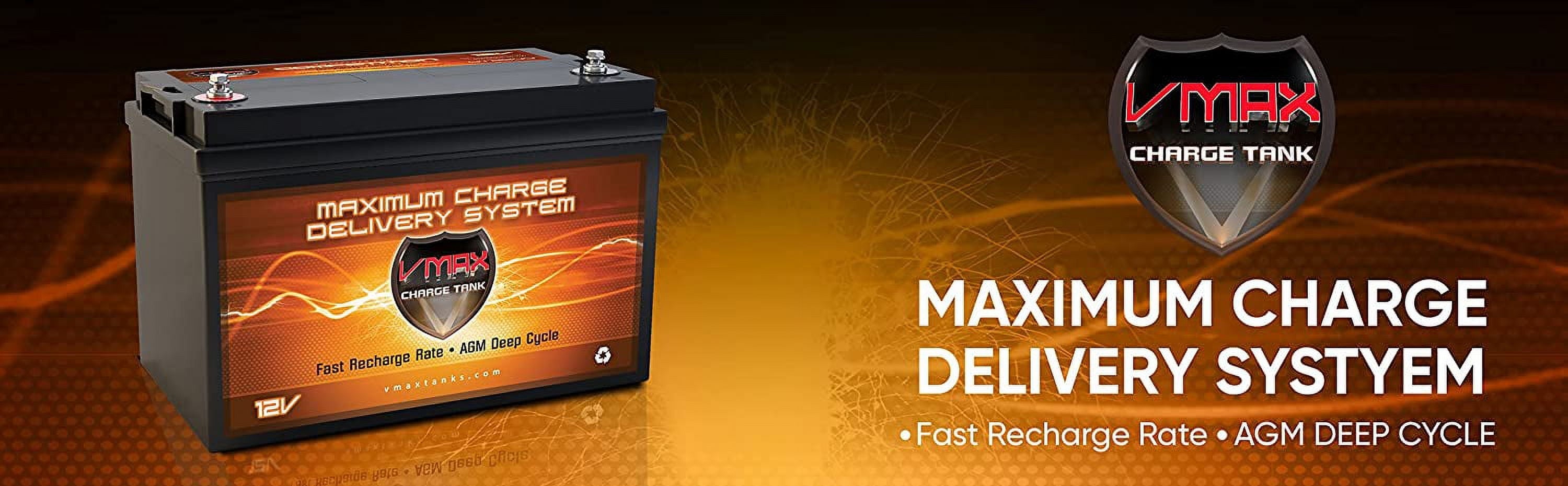 VMAX MR137-120 12V 120Ah AGM Deep Cycle Marine Battery for Minn Kota Terrova 55 12v 55lb Trolling Motor