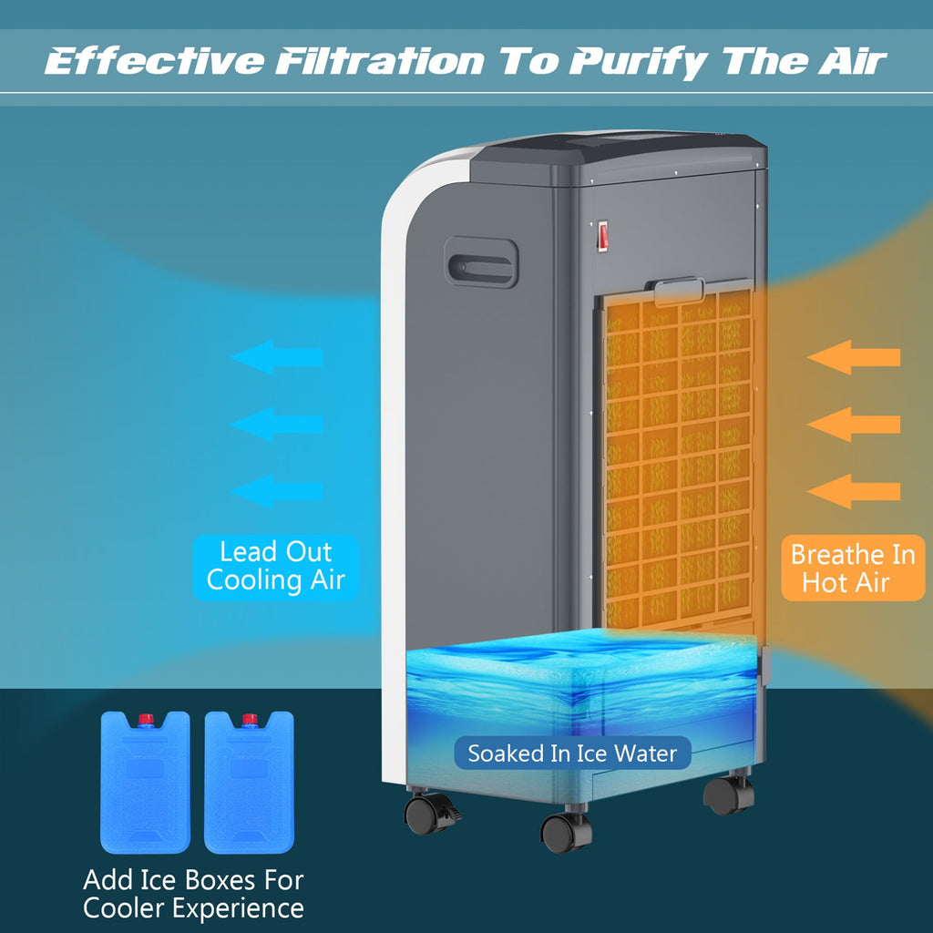 Gymax Air Cooler Heater Portable Evaporative Fan Filter Humidifier