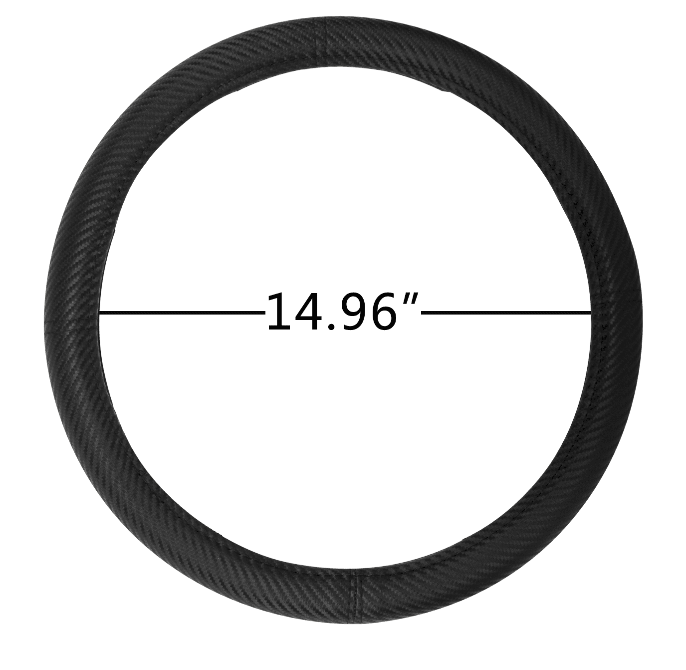 Auto Drive 1PC Steering Wheel Cover Carbon Fiber Black - Universal Fit
