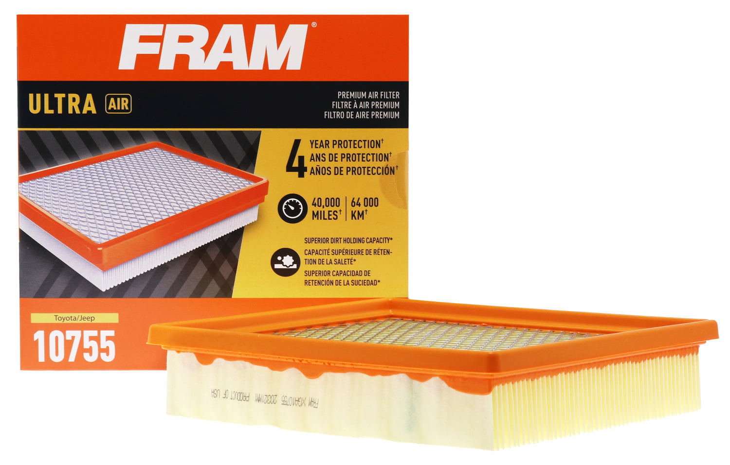 FRAM Ultra Air XGA10755, Premium Engine Air Filter, Replacement Filter for Select Toyota and Jeep Vehicles Fits select: 2014-2019 TOYOTA HIGHLANDER, 2011-2018 JEEP GRAND CHEROKEE