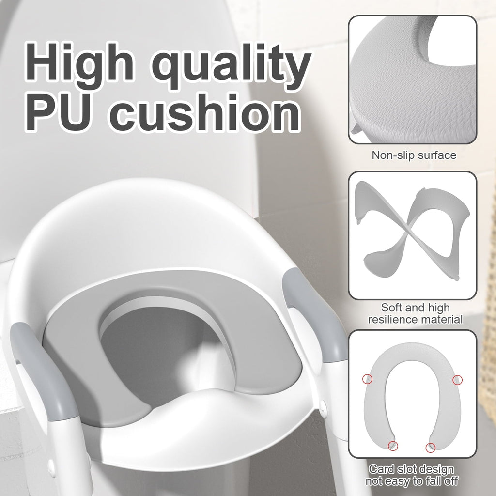XJD Potty Training Toilet Seat for Toddlers,kids Folding Potty Seat with Ladders Steps Stools