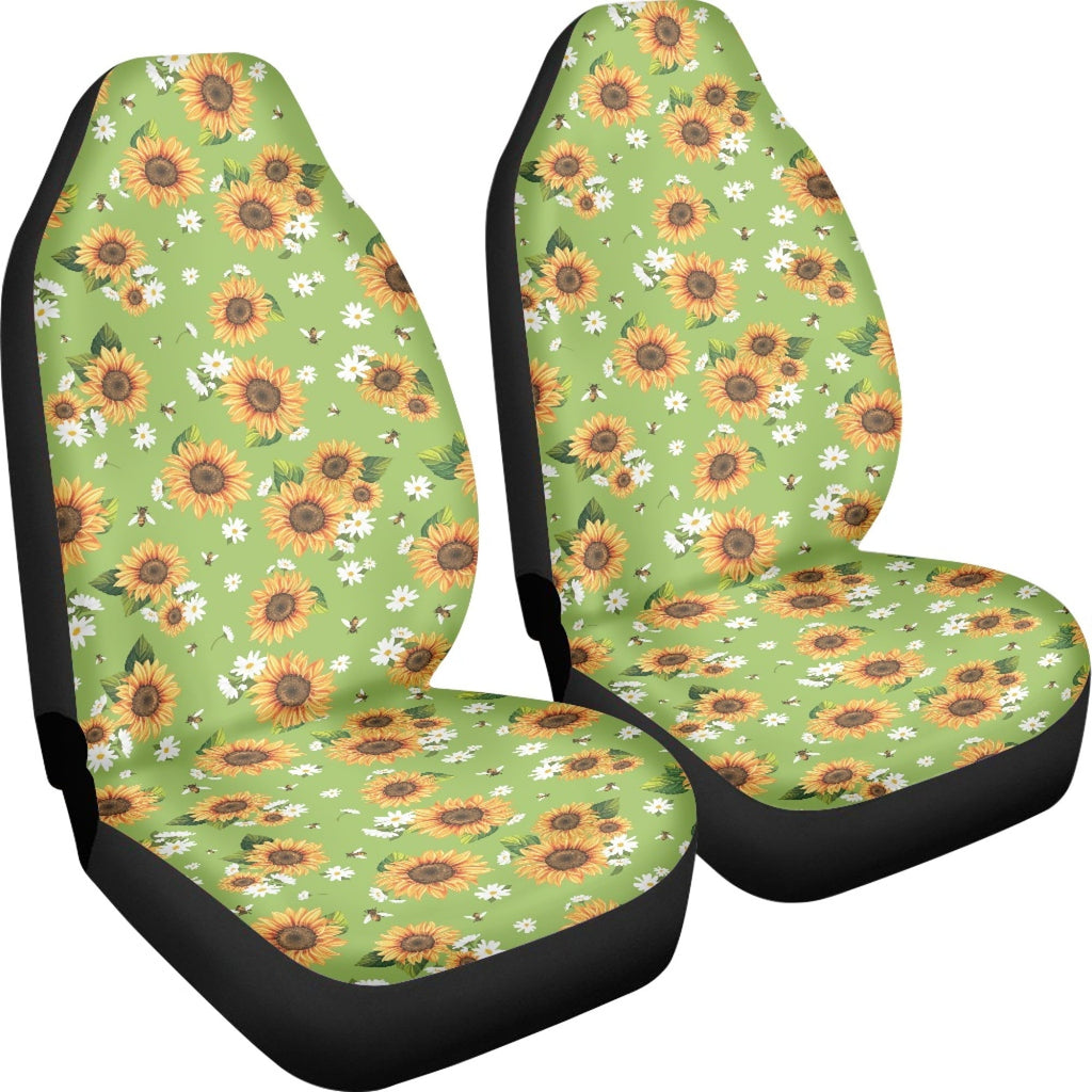 Bivenant Store 2Pcs Sunflower Styling Universal Car Seat Covers Set Waterproof Car Seat Protector Cushions Front Car Seat Covers Car Accessories Four Seasons Fit for Auto Truck Van