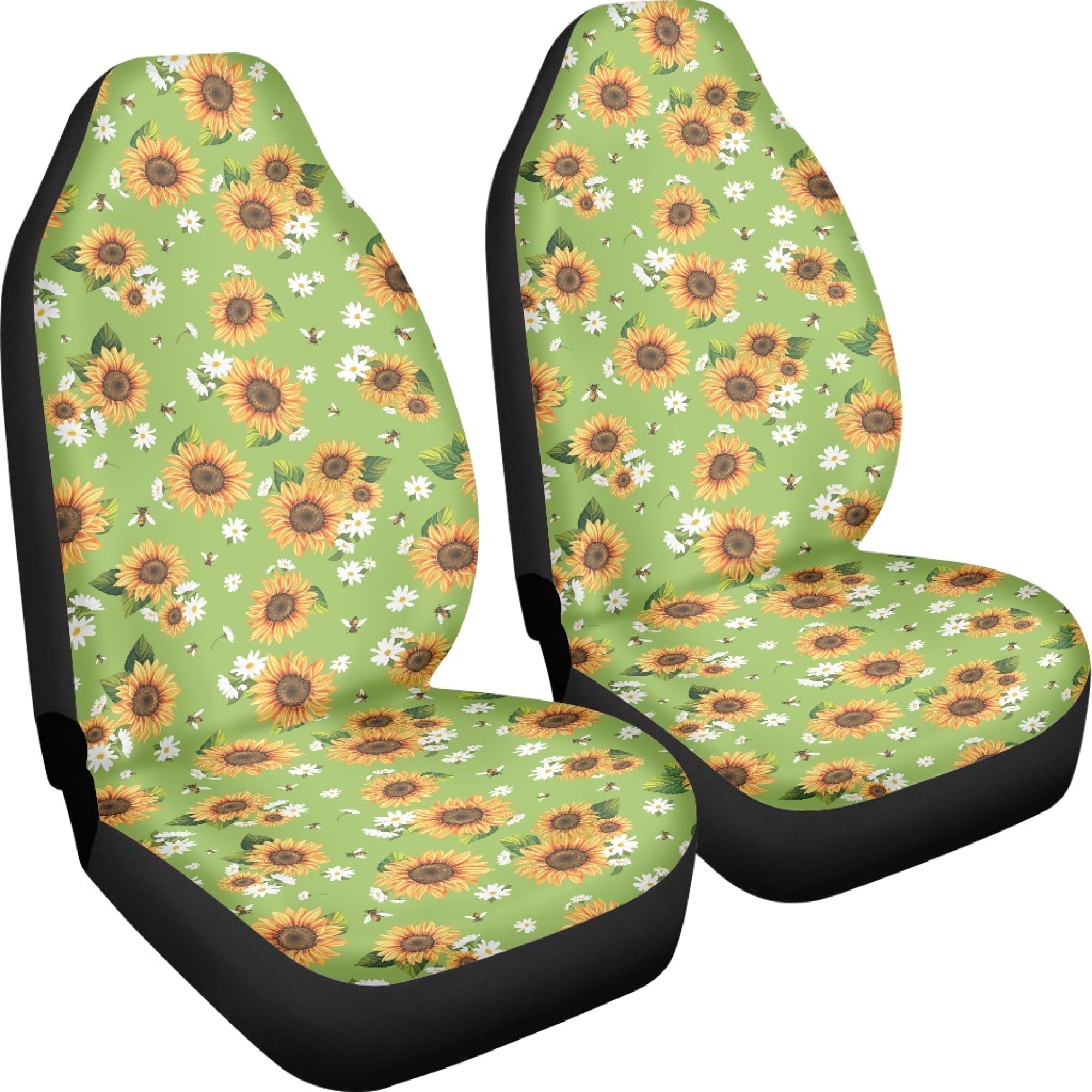 Bivenant Store 2Pcs Sunflower Styling Universal Car Seat Covers Set Waterproof Car Seat Protector Cushions Front Car Seat Covers Car Accessories Four Seasons Fit for Auto Truck Van