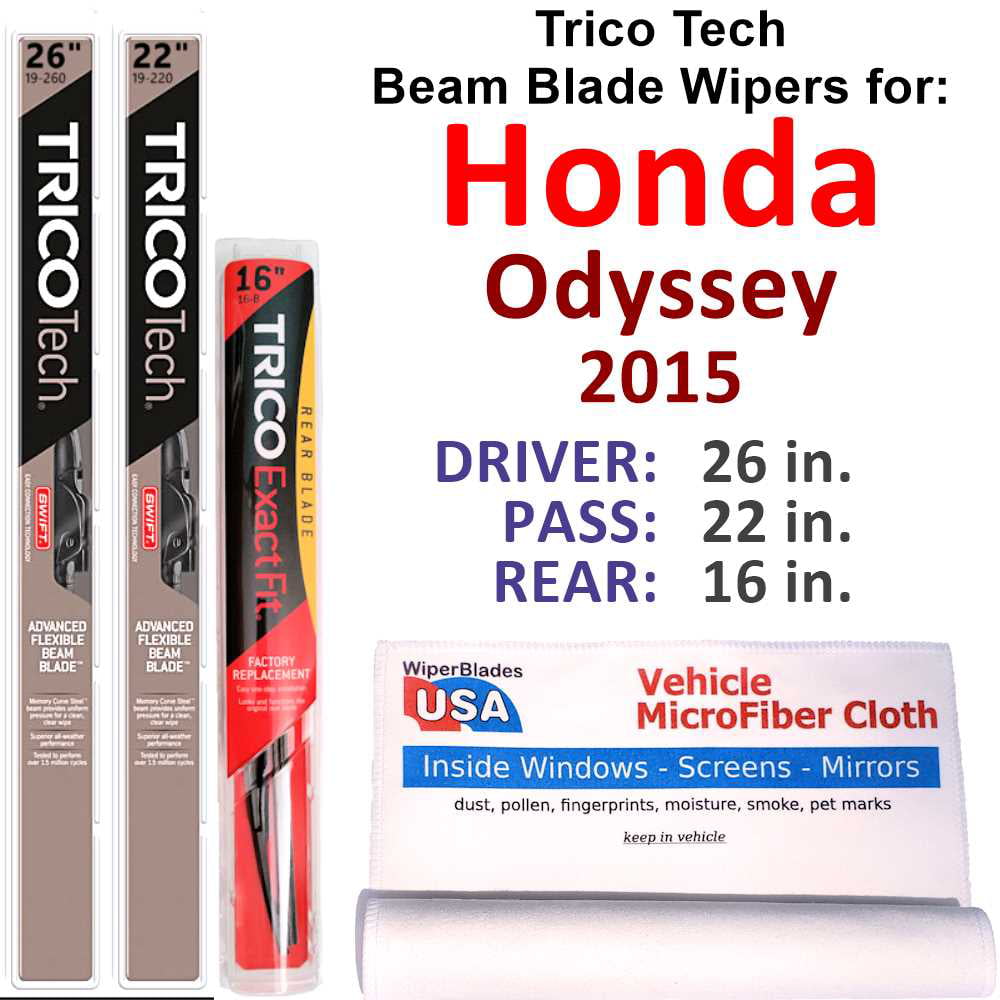 2015 Honda Odyssey Beam Blade Wipers (Set of 3) w/Rear Wiper