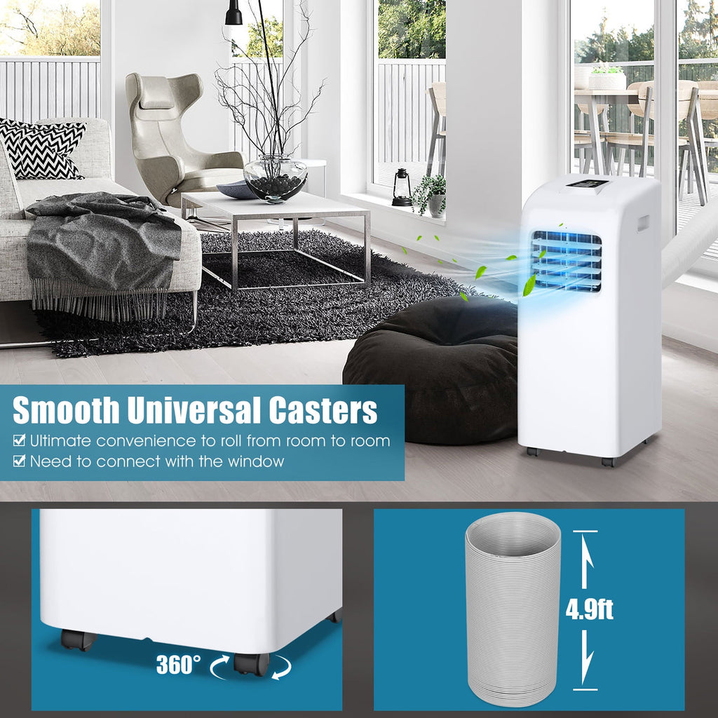 Costway 5500 BTU (8000 ASHRAE) Portable Air Conditioner & Dehumidifier Function Remote W/ Window Kit