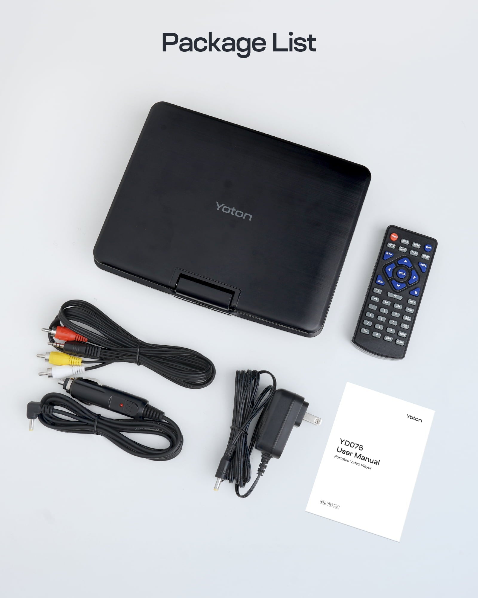 7.5'' Portable DVD Player for Car and Kids Support USB & SD Cards 5 Hours Internal Battery Car DVD Player with Car Charger, Black