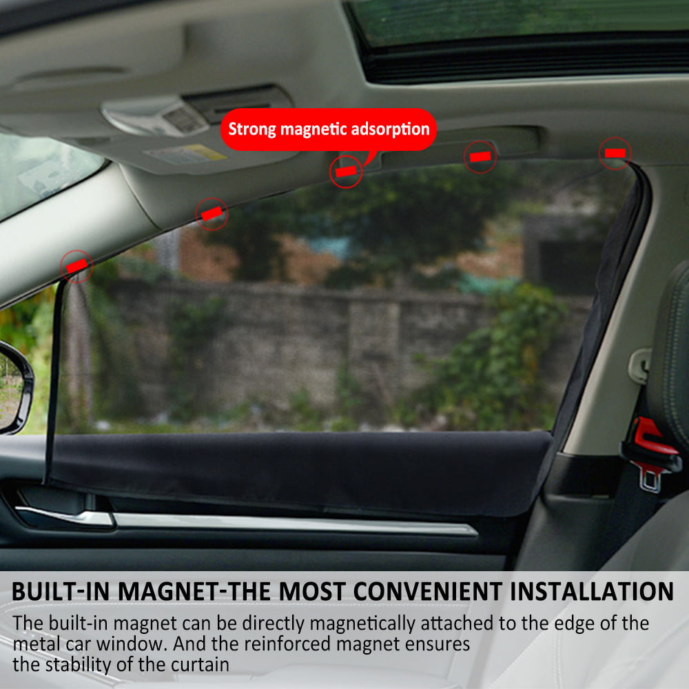 Yous Auto 4Pcs Car Window Sun Shades UV Protection Front/Rear Window Screen Shade Car Curtain with Magnetic Sunshine Blocker Car Privacy Shield Auto Interior Accessories Reduce Glare for Most Cars