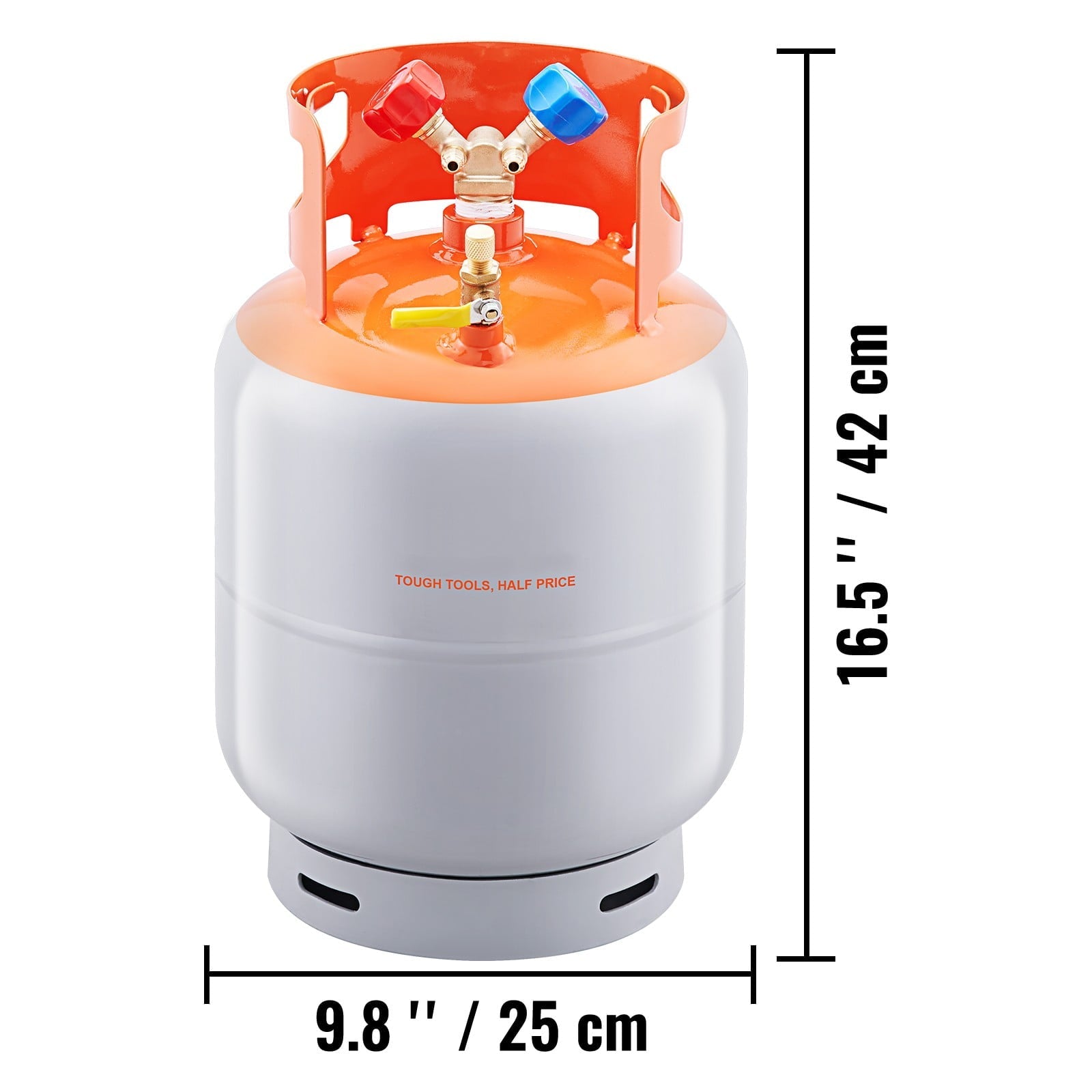 BENTISM 30lbs Refrigerant Recovery Tank Reusable Reclaim Cylinder Tank 400 PSI liquid Rated Y Valve for All Refrigerants