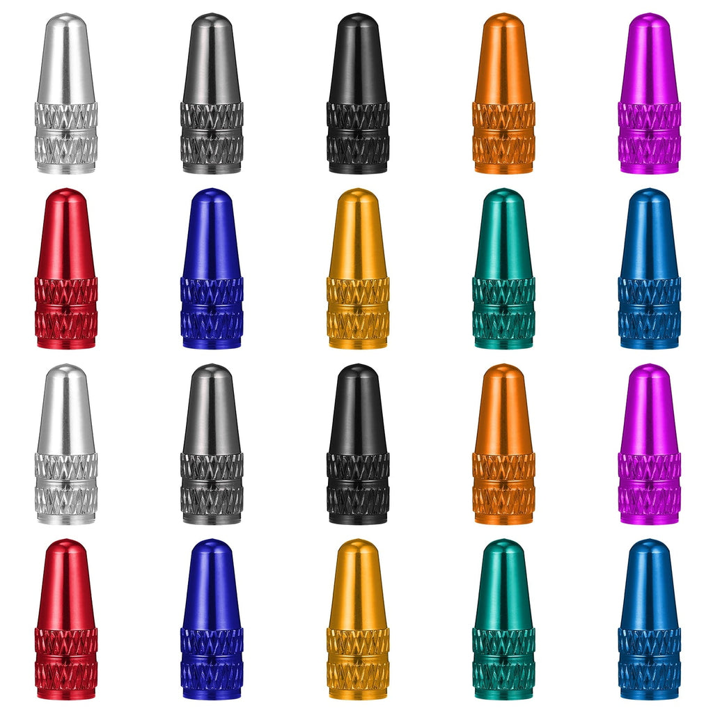 Etereauty WINOMO 20pcs Universal Valves Caps Presta Anodized Machined Aluminum Alloy French Style Bike Tire Caps Dust Covers