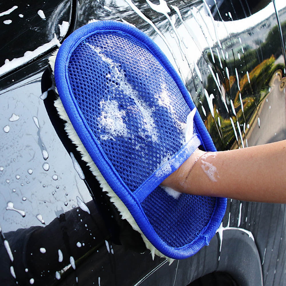 Car Wash Clean Sponge Brush Glass Cleaner Blue Wave Car Wash Triangle Car Cleaning Wipes Interior Leather
