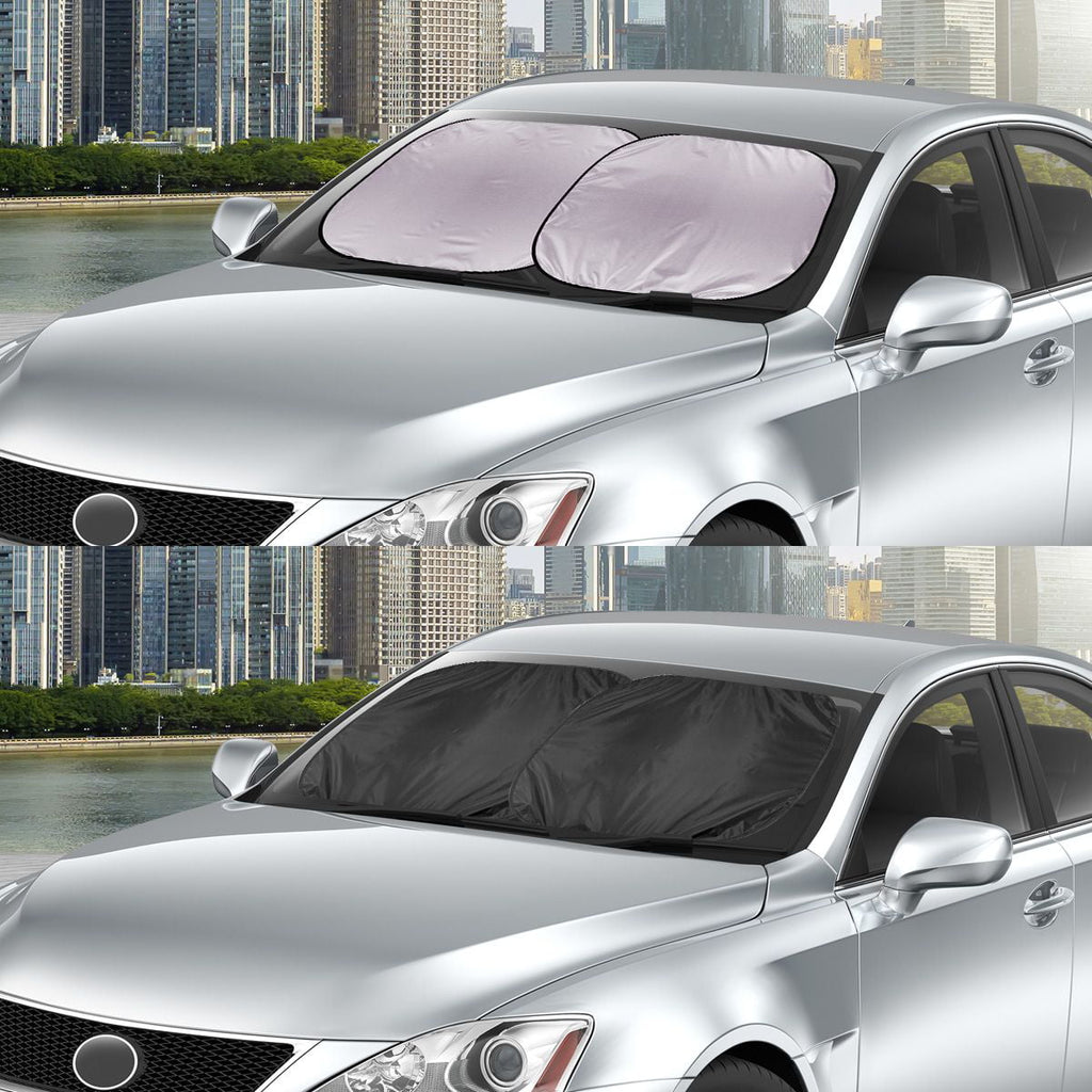Auto Drive Universal 2 Count Twist Sun Shade Silver, 28.5'' x 31.5''