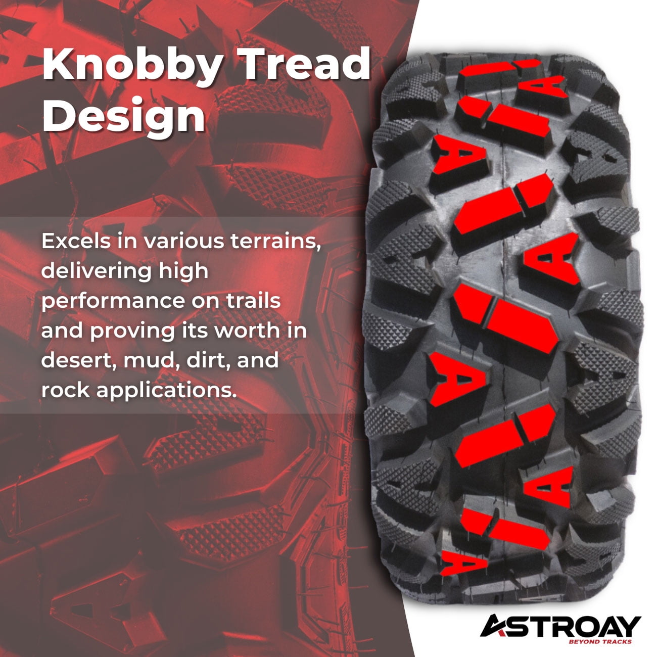 25 x 10 - 12 Astroay Knight Utility ATV/UTV Tire