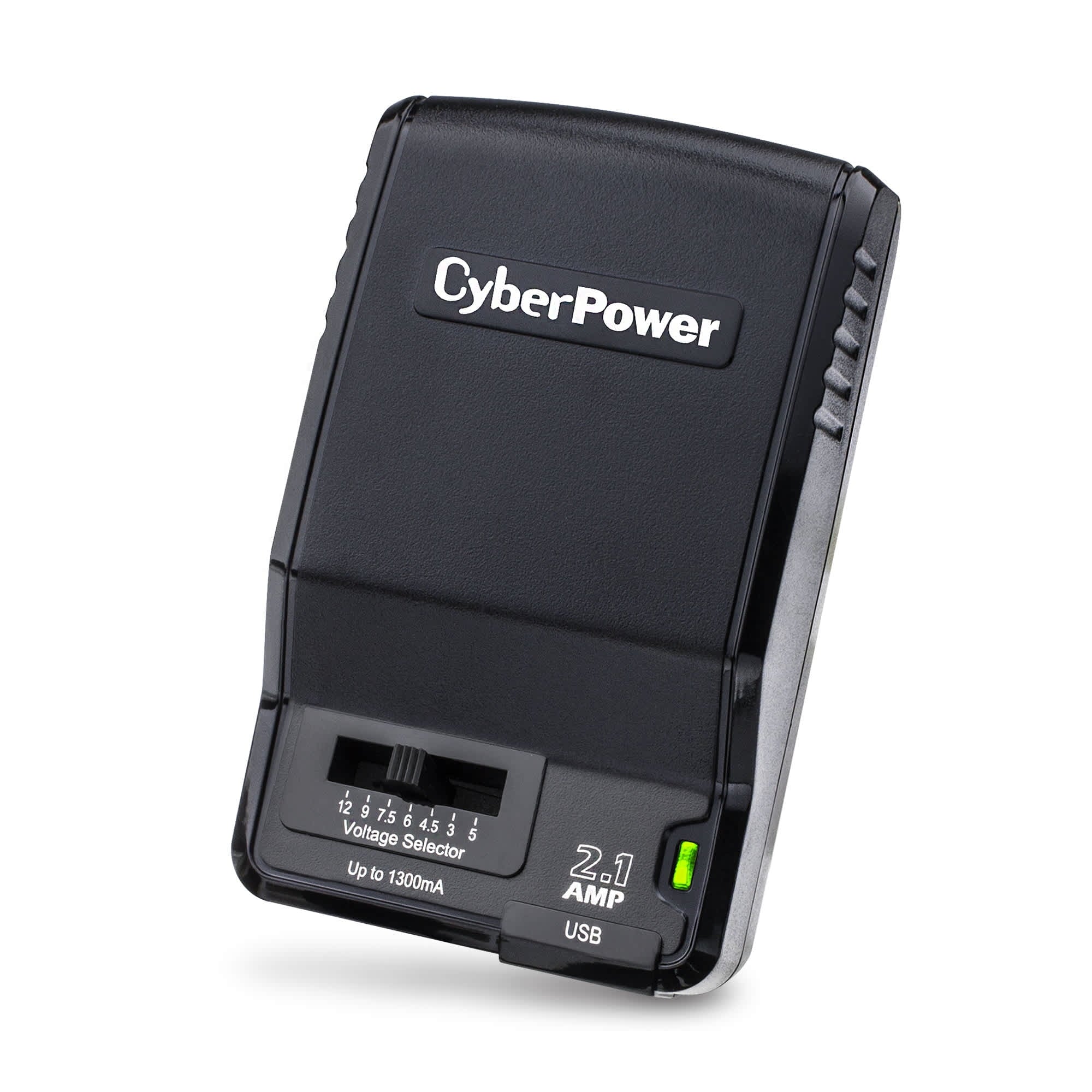 CyberPower CPUAC1U1300 Universal Power Adapter 3 -12 Volt / 1300mA with Folding AC Plug and 2.1 Amp USB Charge Port