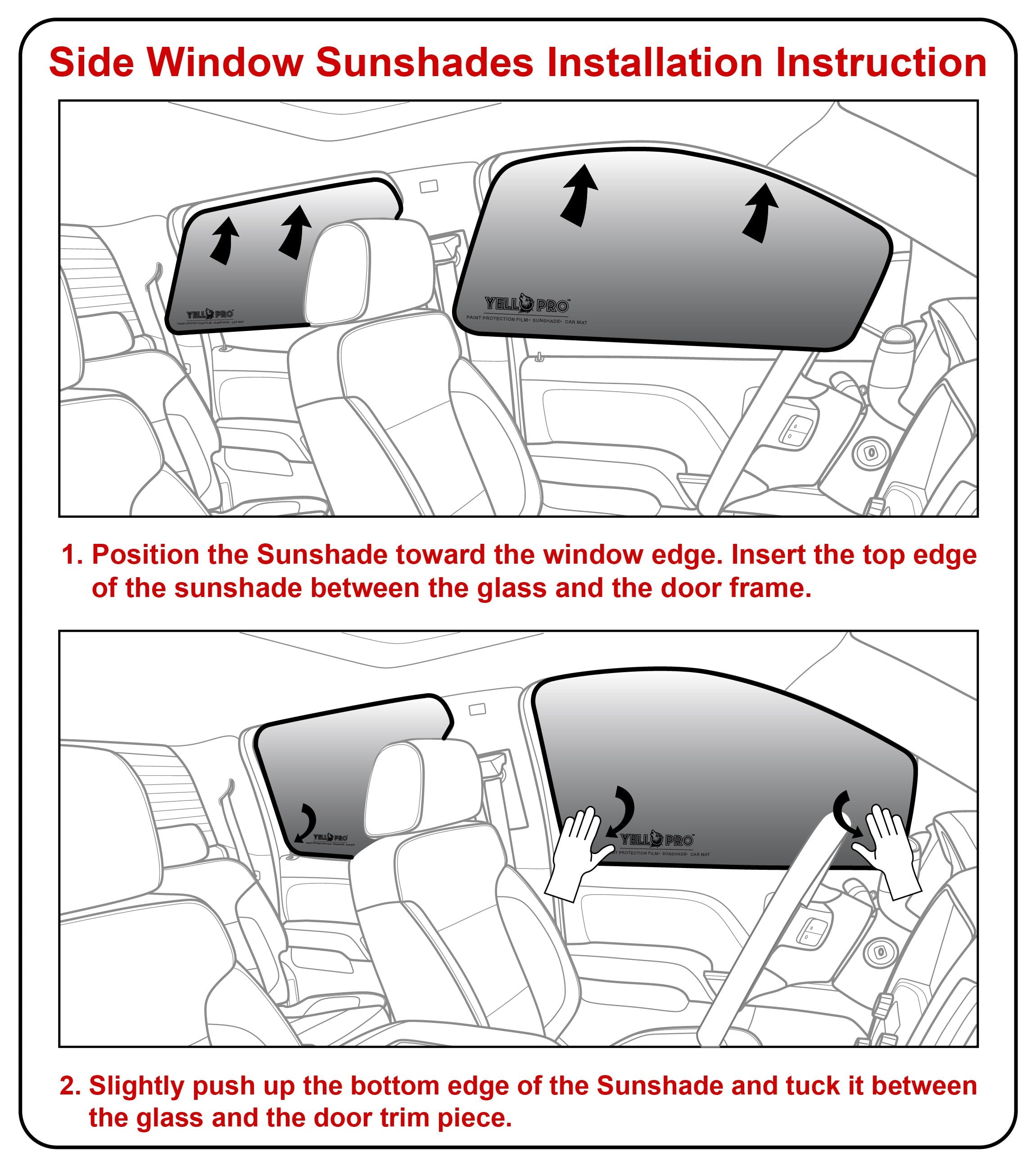 Side Window Front Row Sunshades for 2008-2013 Jeep Liberty Sport Utility (Set of 2)